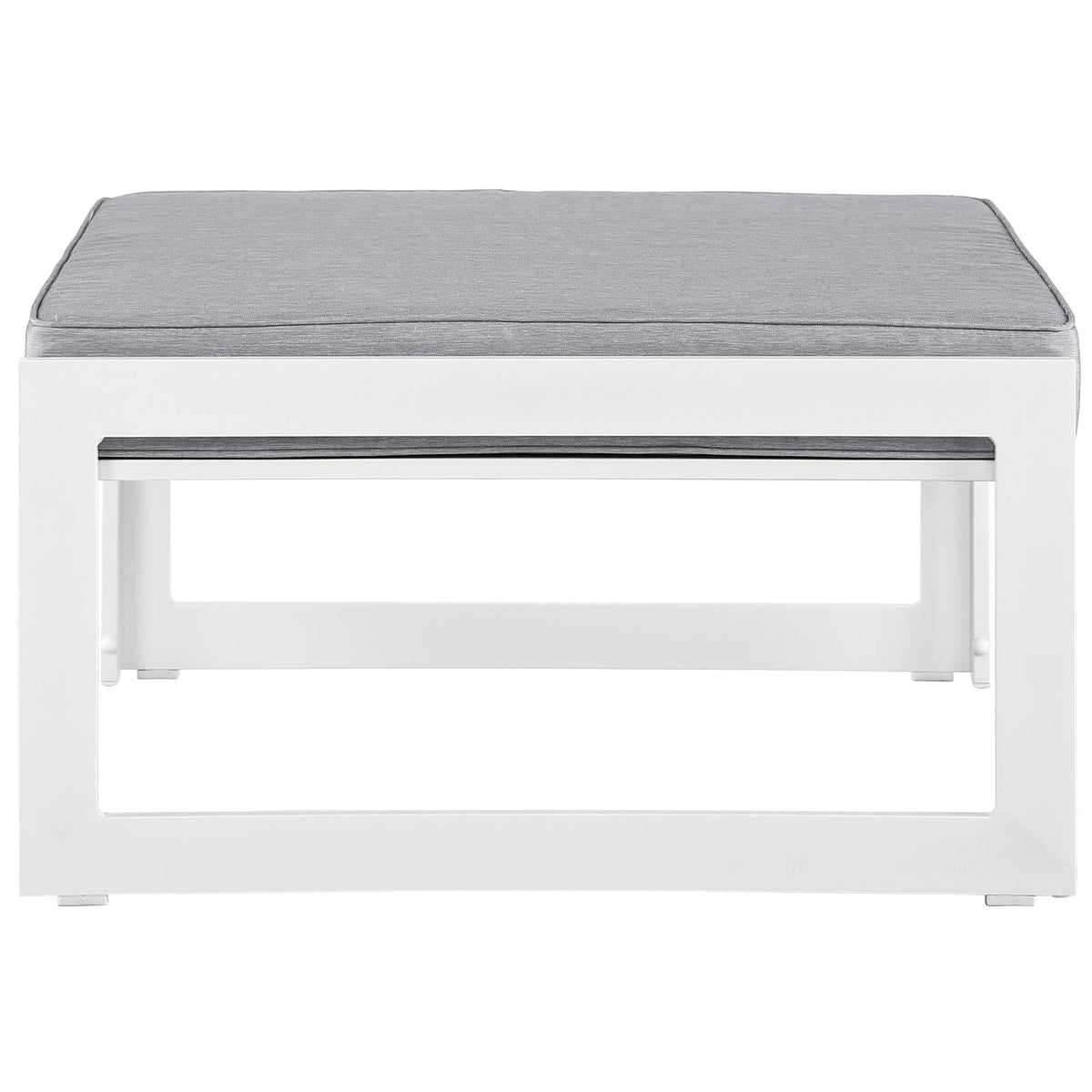 Fortuna White/Gray Outdoor Patio Ottoman - Ornate Home