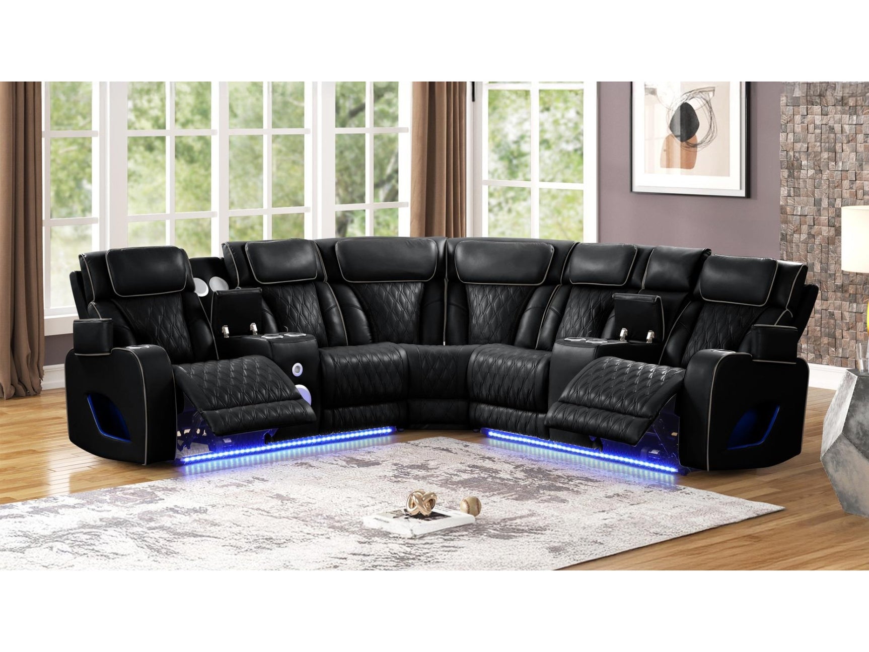 Fortuner Black Sectional - Ornate Home