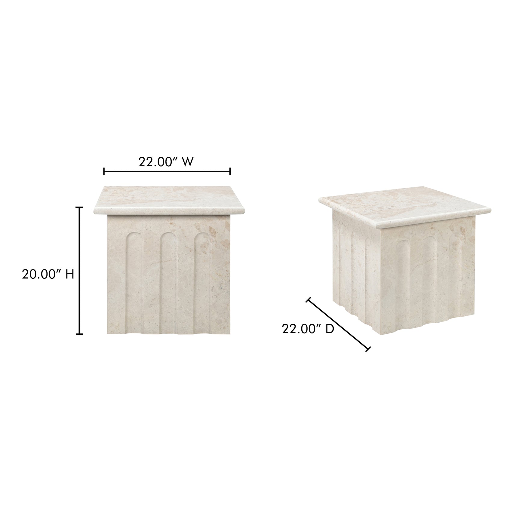 Forum Cream Beige Marble Side Table - Ornate Home