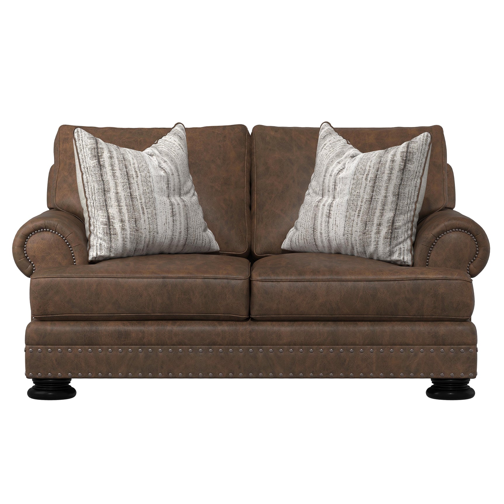 Foster Brown Leather Loveseat - Ornate Home