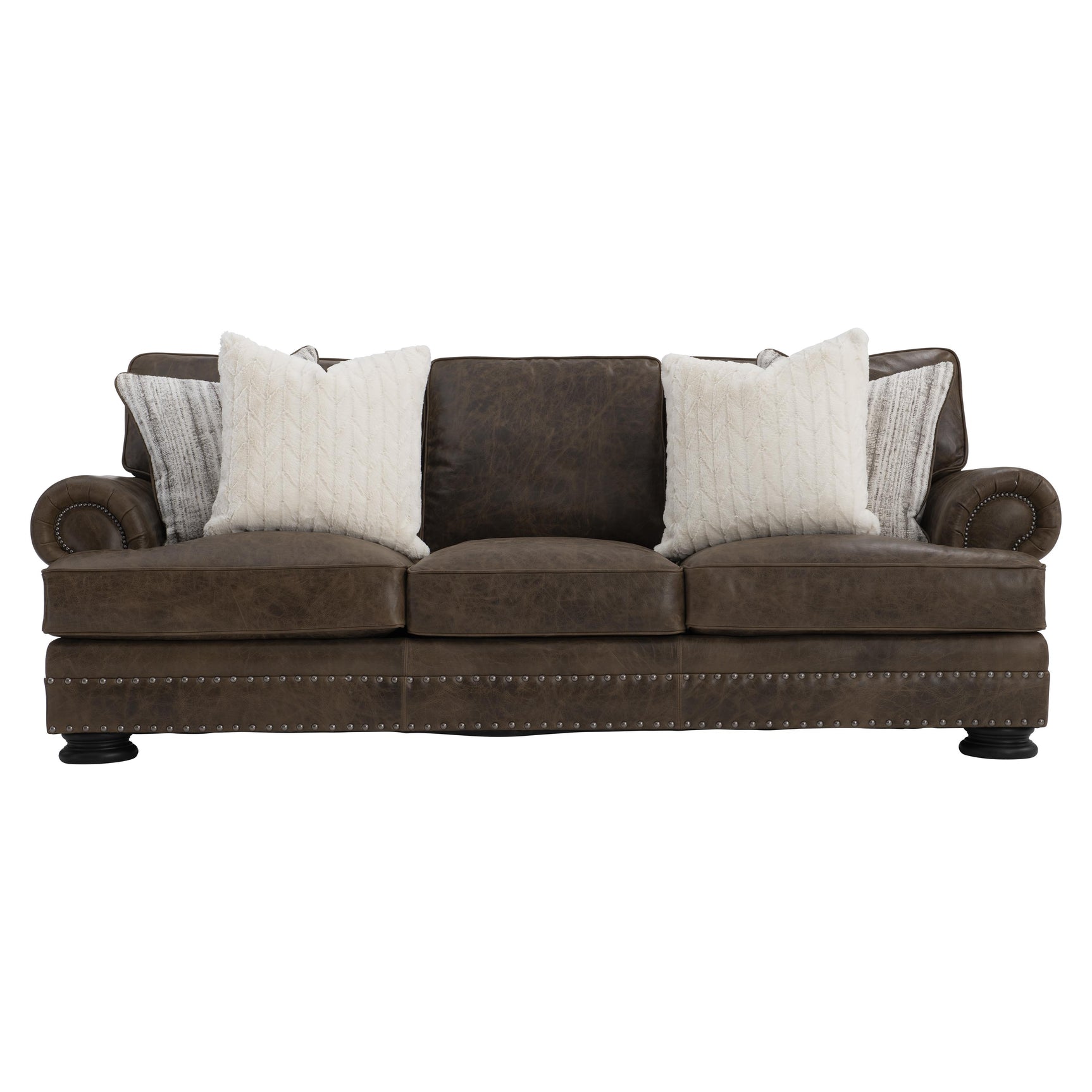 Foster Brown Leather Sofa - Ornate Home