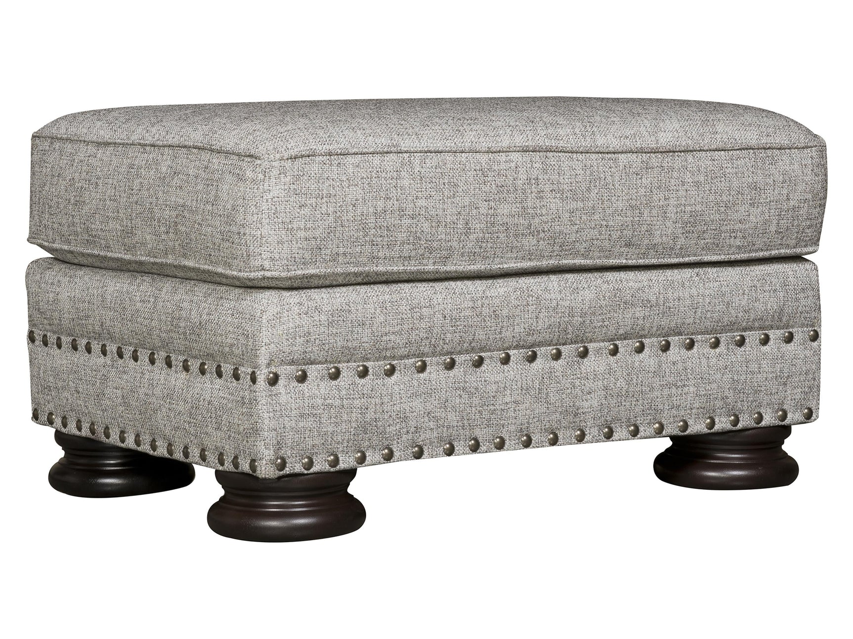 Foster Grey Fabric Ottoman - Ornate Home
