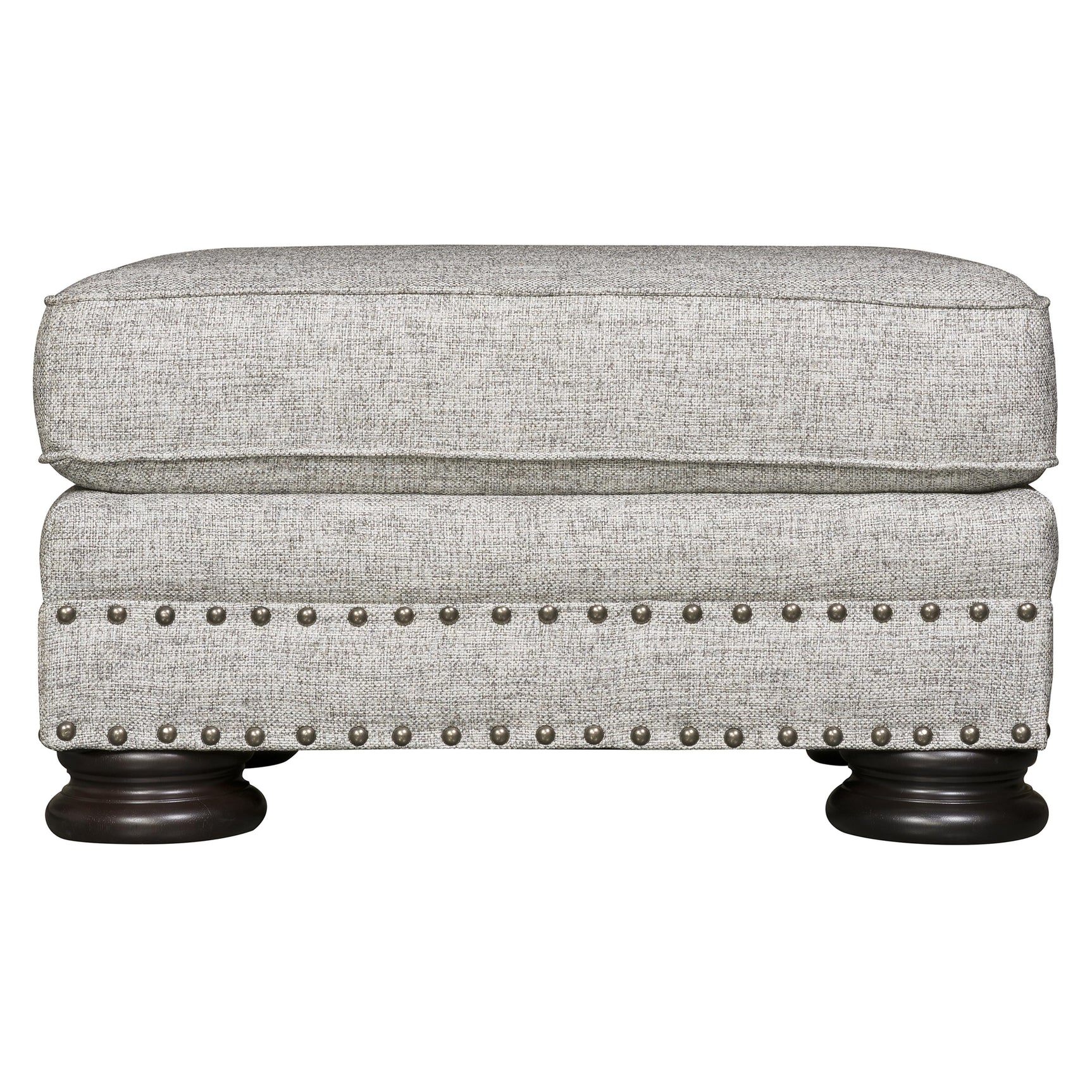 Foster Grey Fabric Ottoman - Ornate Home