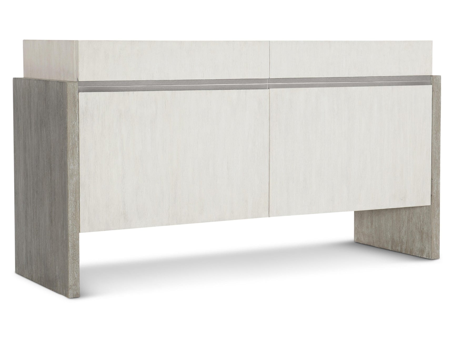 Foundations Brushed Stainless Steel/Light Shale/Linen Buffet - Ornate Home