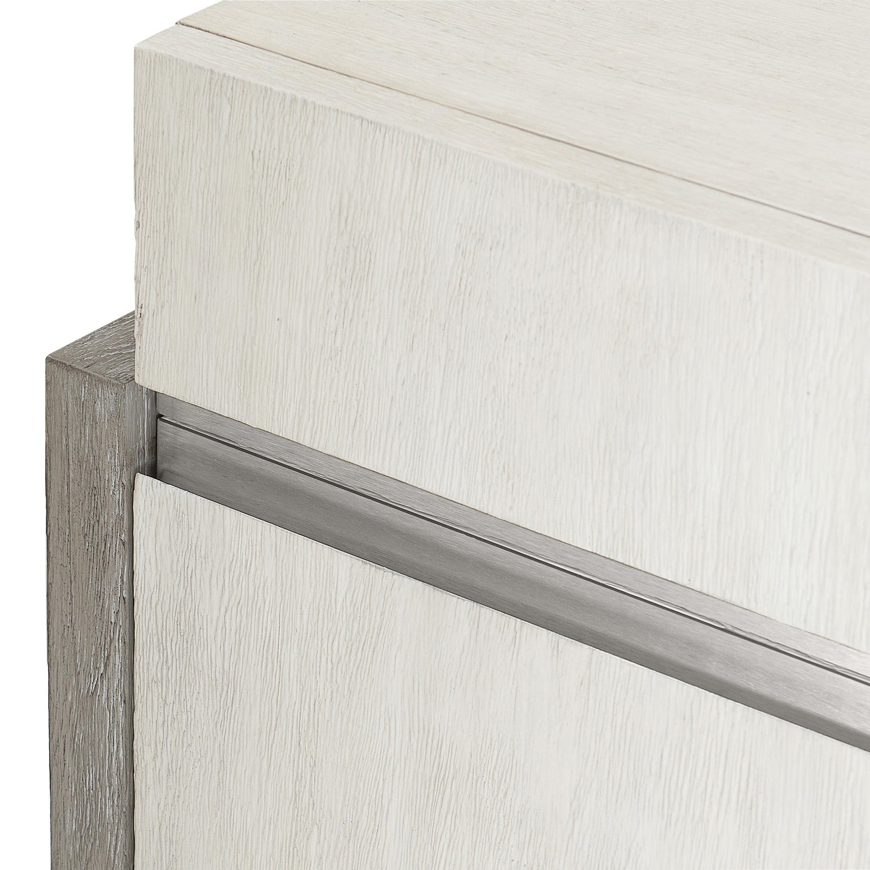 Foundations Brushed Stainless Steel/Light Shale/Linen Buffet - Ornate Home