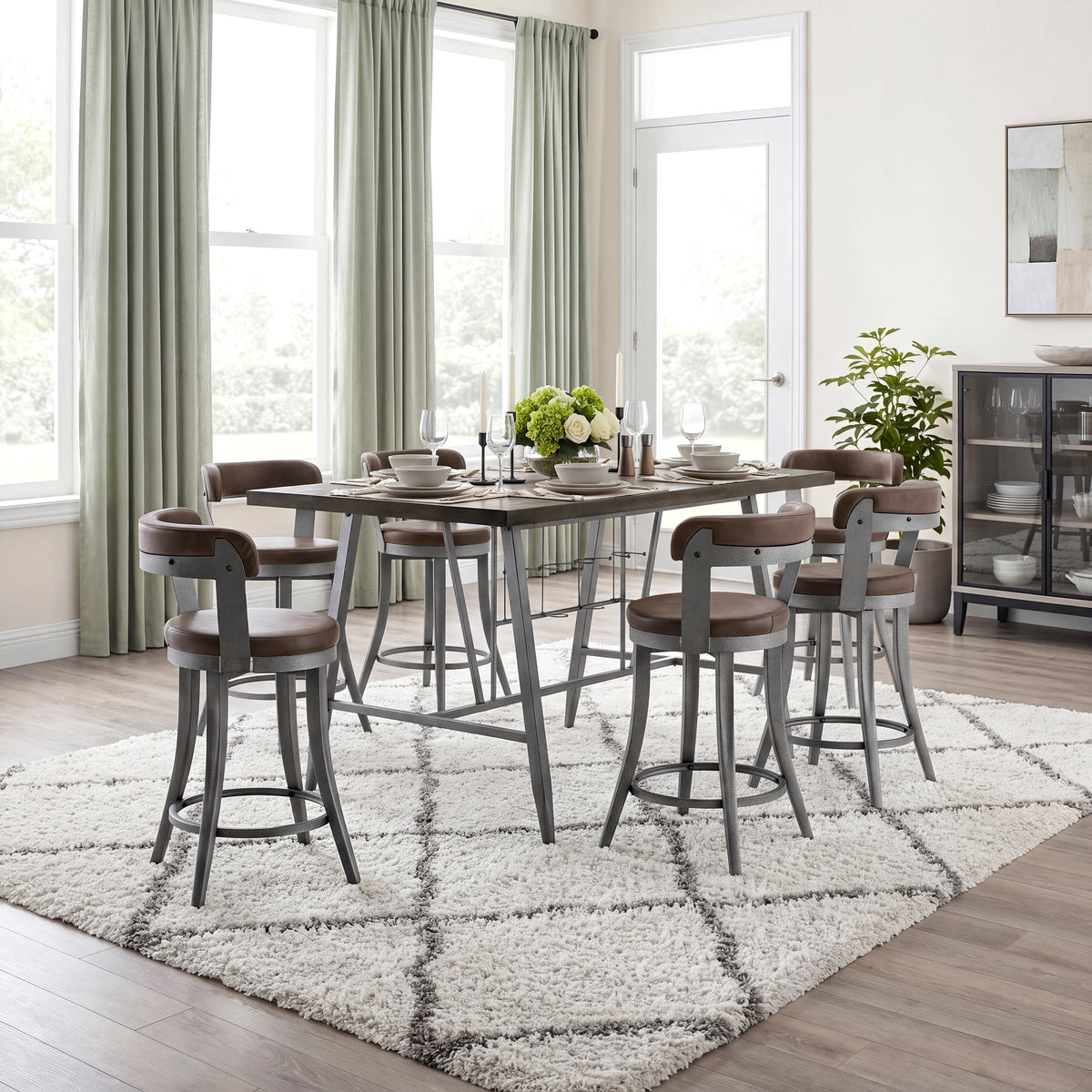 Foundry Brown Swivel Counter Height Chair - Ornate Home