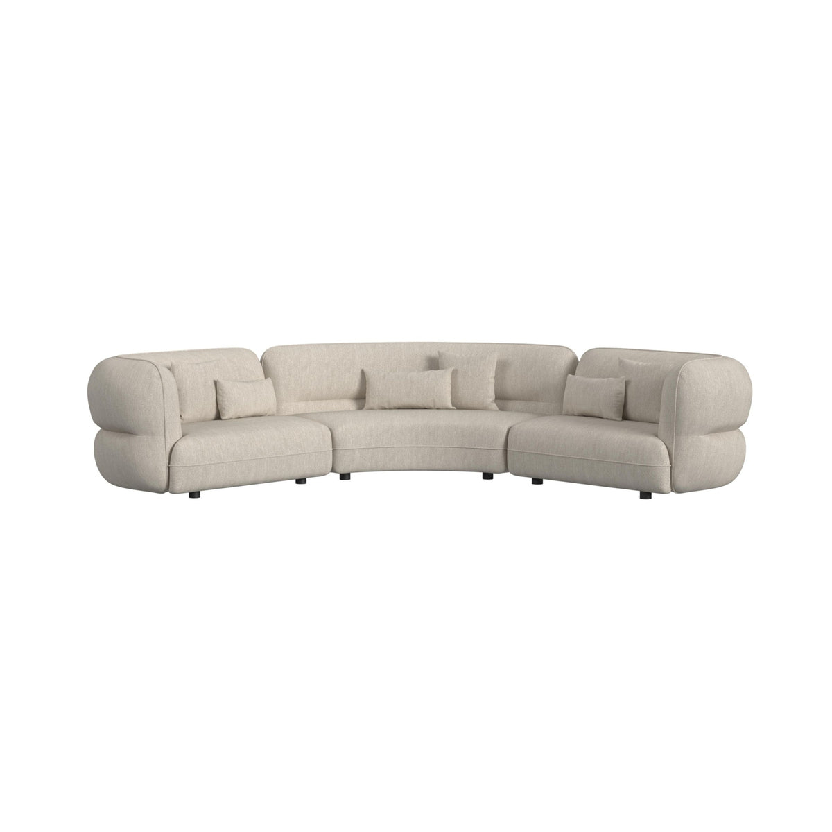 Four Seasons Woolen Camel Sectional with 6 Pillows