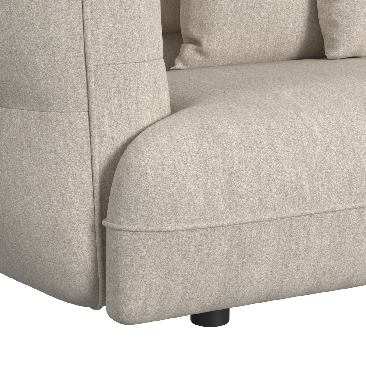 Four Seasons Woolen Camel Sectional with 6 Pillows