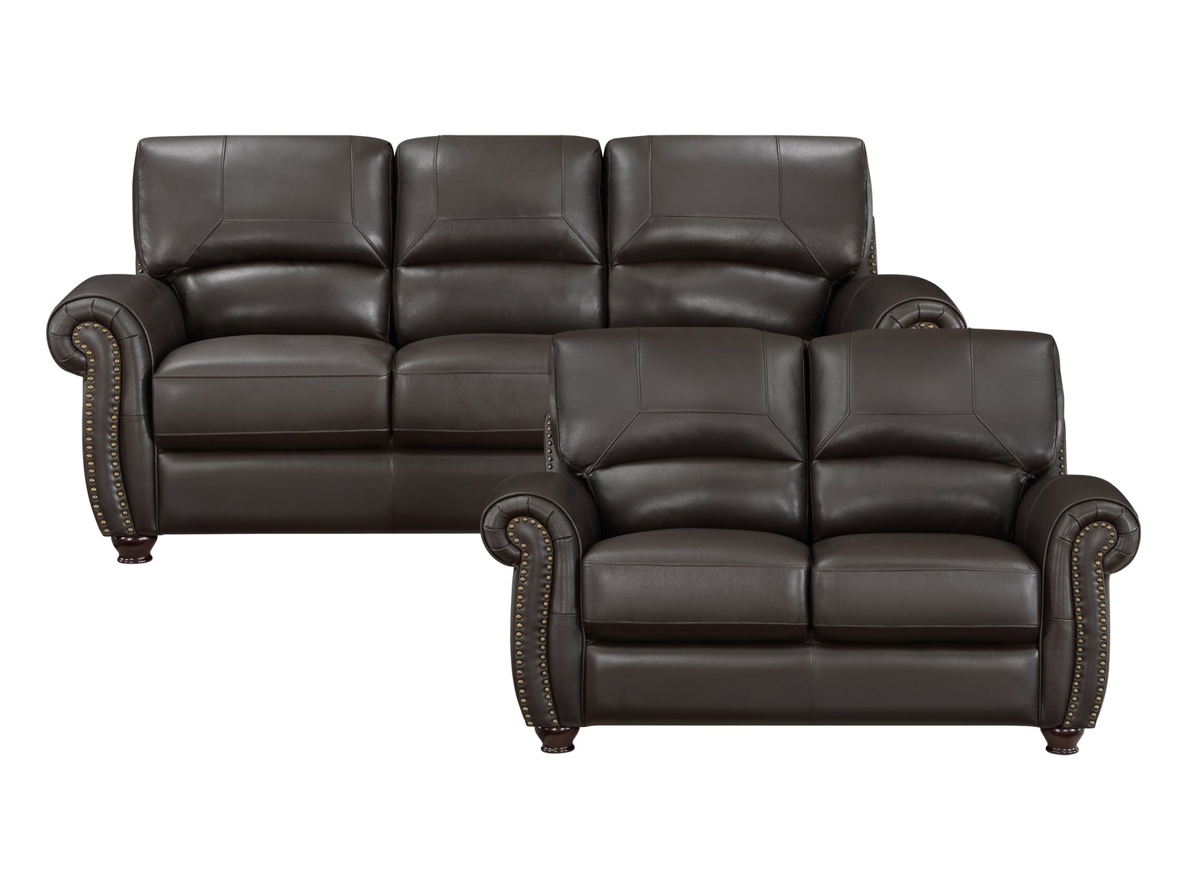 Foxborough Dark Brown Sofa & Loveseat - Ornate Home