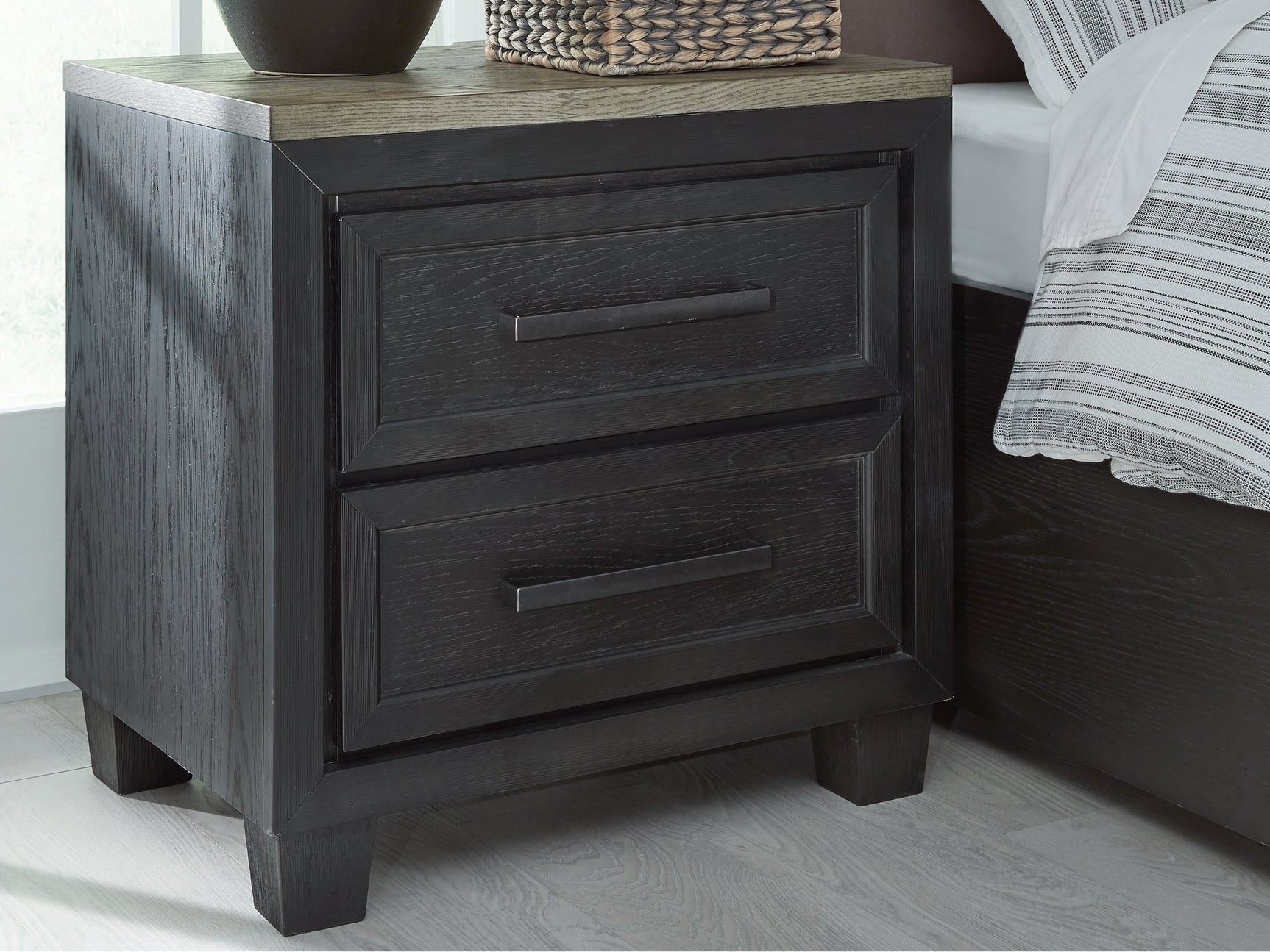 Foyland Black & Brown Nightstand (Online Special Price) - Ornate Home