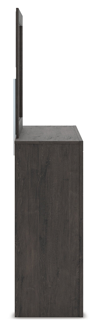 Fraluna Charcoal Queen Panel Bed, Dresser and Mirror (Online Special Price) - Ornate Home