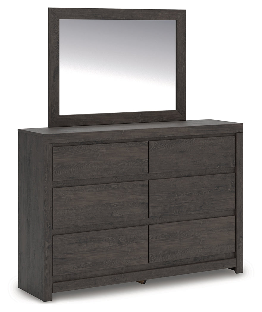 Fraluna Charcoal Queen Panel Storage Bed, Dresser and Mirror (Online Special Price) - Ornate Home