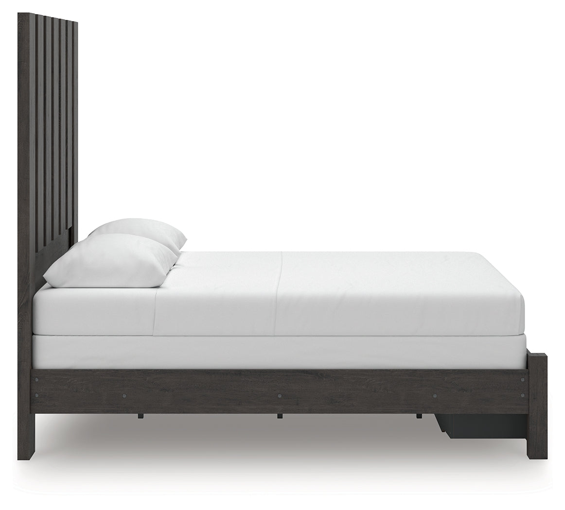 Fraluna Charcoal Queen Panel Storage Bed, Dresser and Mirror (Online Special Price) - Ornate Home