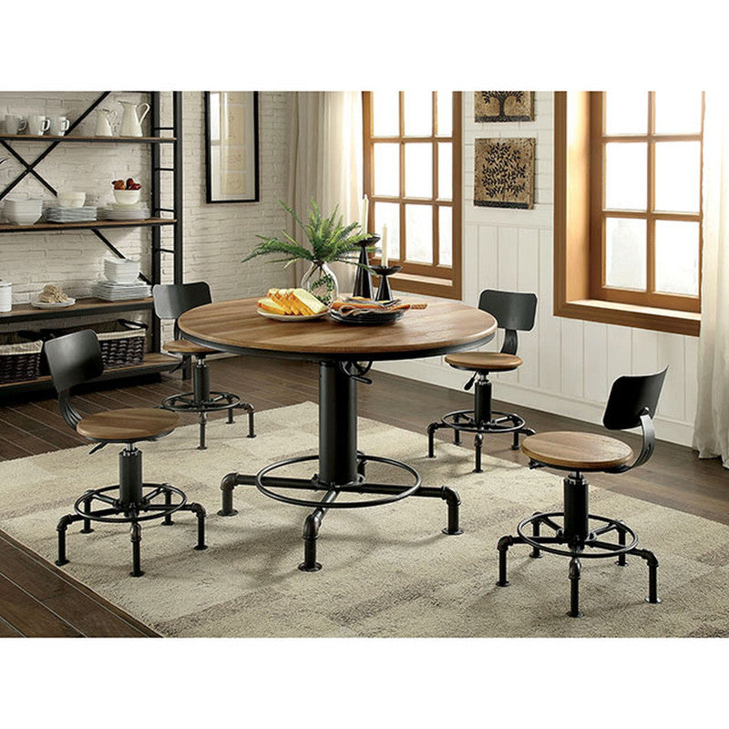 Fran Sand Black/Light Oak Dining Table - Ornate Home