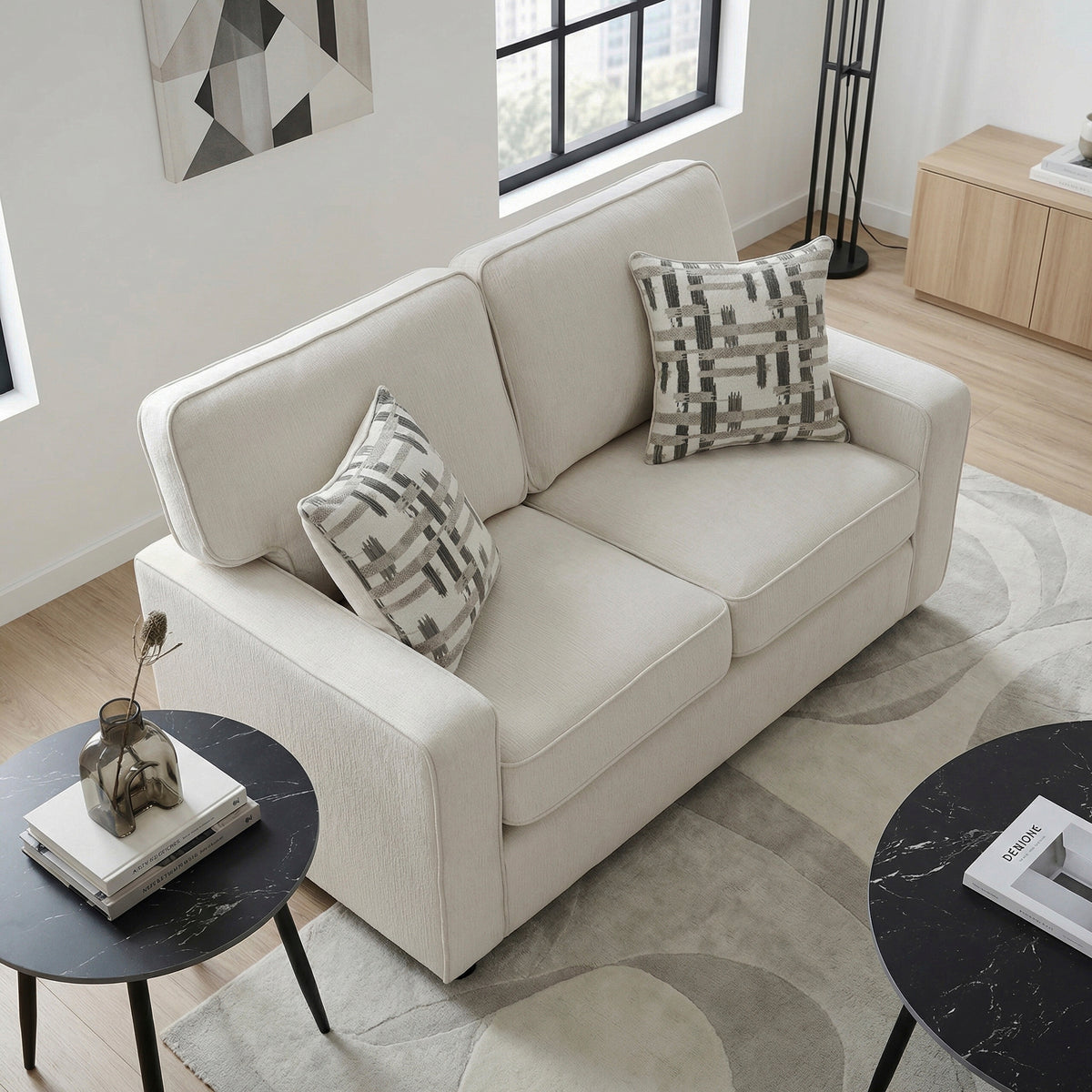 Frances Beige Loveseat - Ornate Home