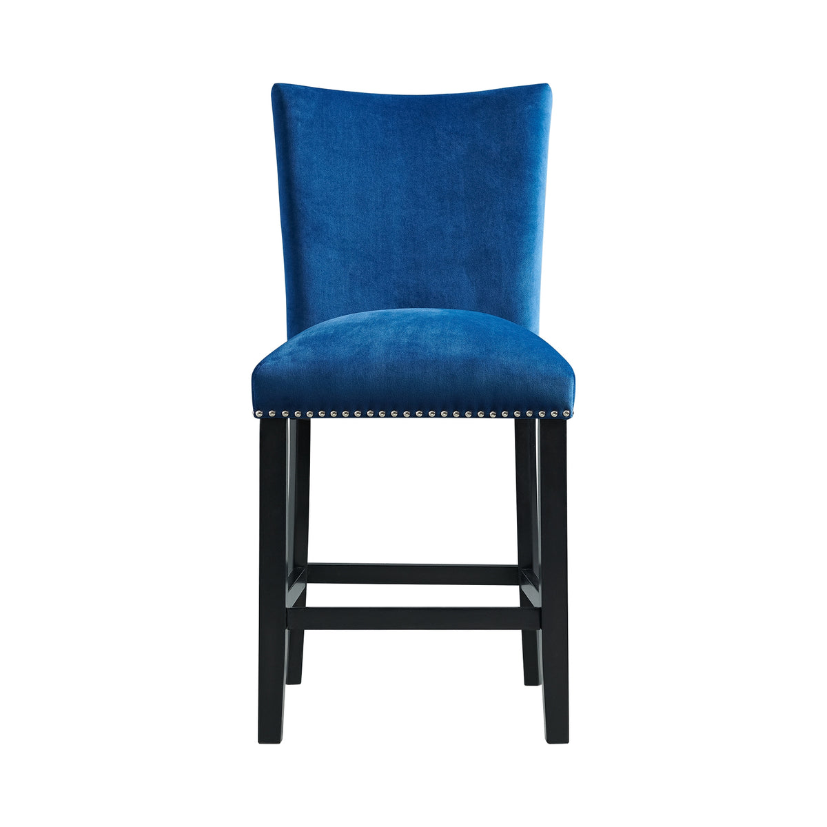 Francesca Blue Velvet Counter Side Chair (Set of 2) - Ornate Home