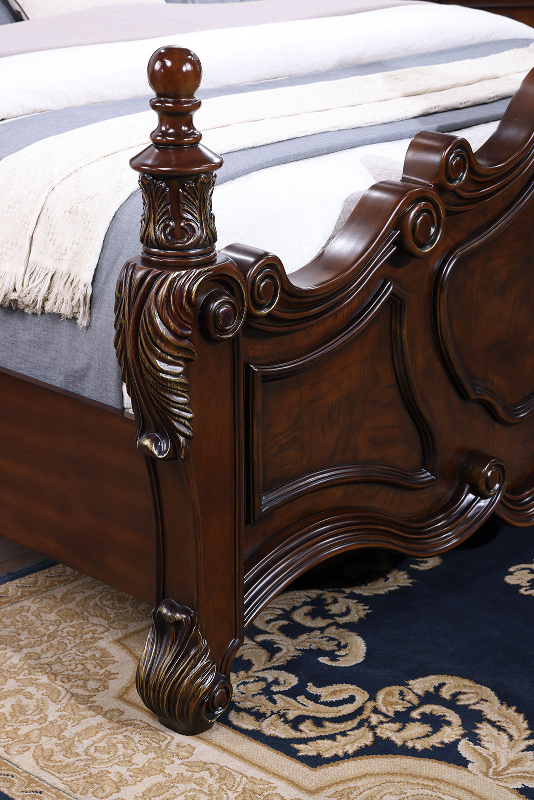Francione Dark Cherry 5 Pc. Queen Bedroom Set w/ Chest - Ornate Home