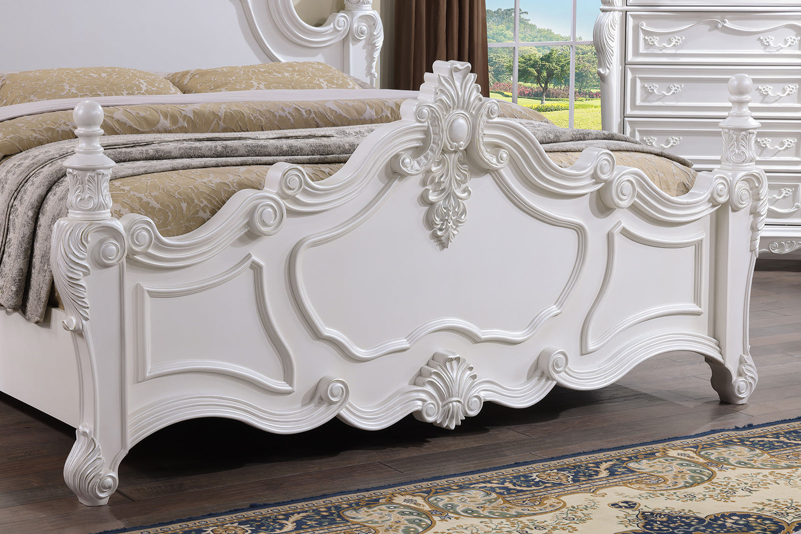 Francione White 5 Pc. Queen Bedroom Set w/ 2NS - Ornate Home