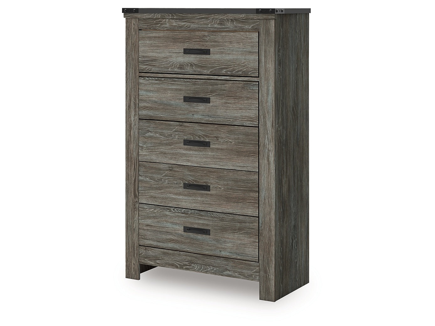 Frandern Gray Five Drawer Chest - Ornate Home
