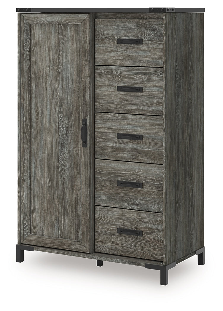 Frandern Gray Full Bookcase Panel Bed with Storage, Dresser, Mirror and Chest (Online Special Price) - Ornate Home