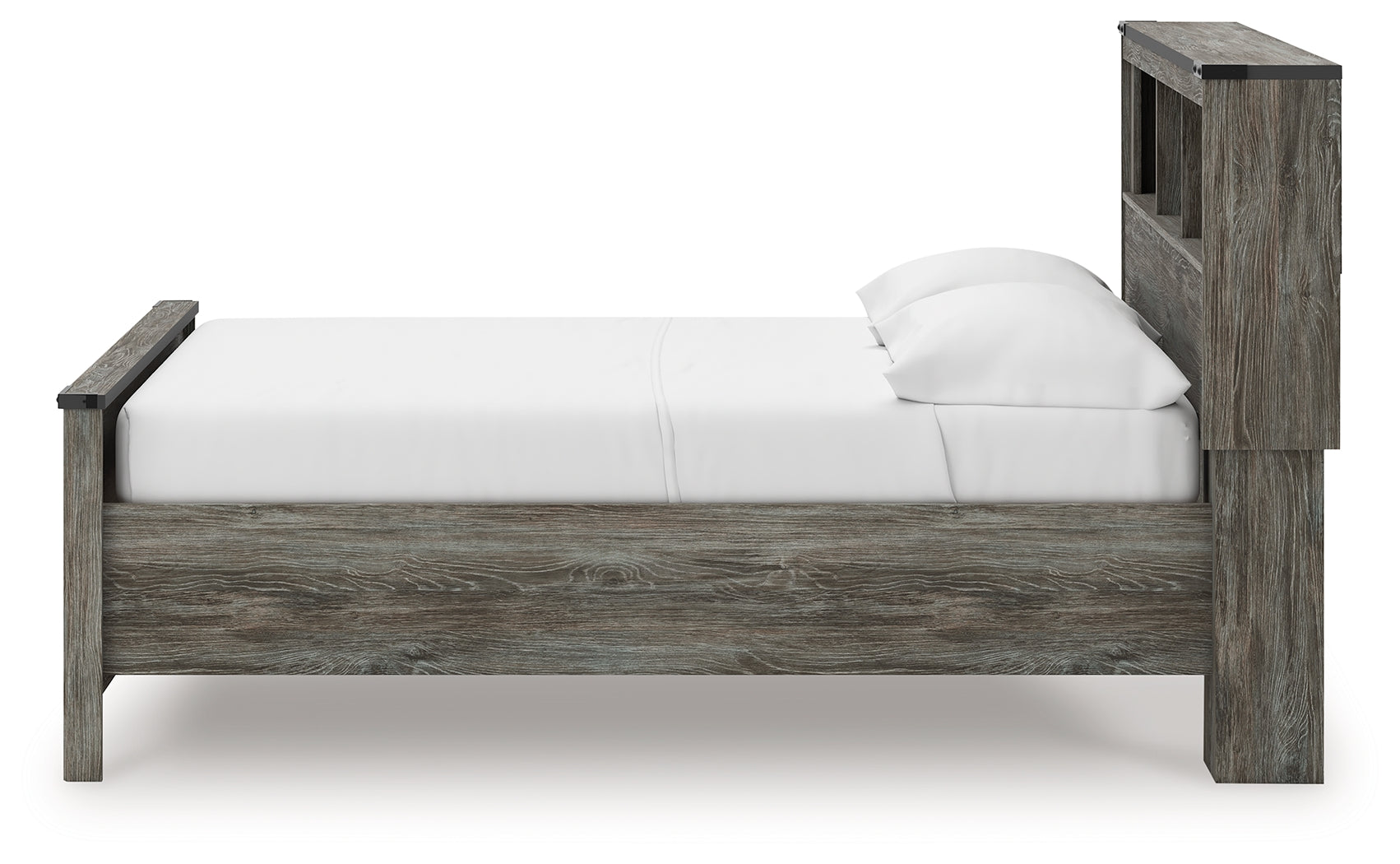 Frandern Gray Full Bookcase Panel Bed with Storage - Ornate Home