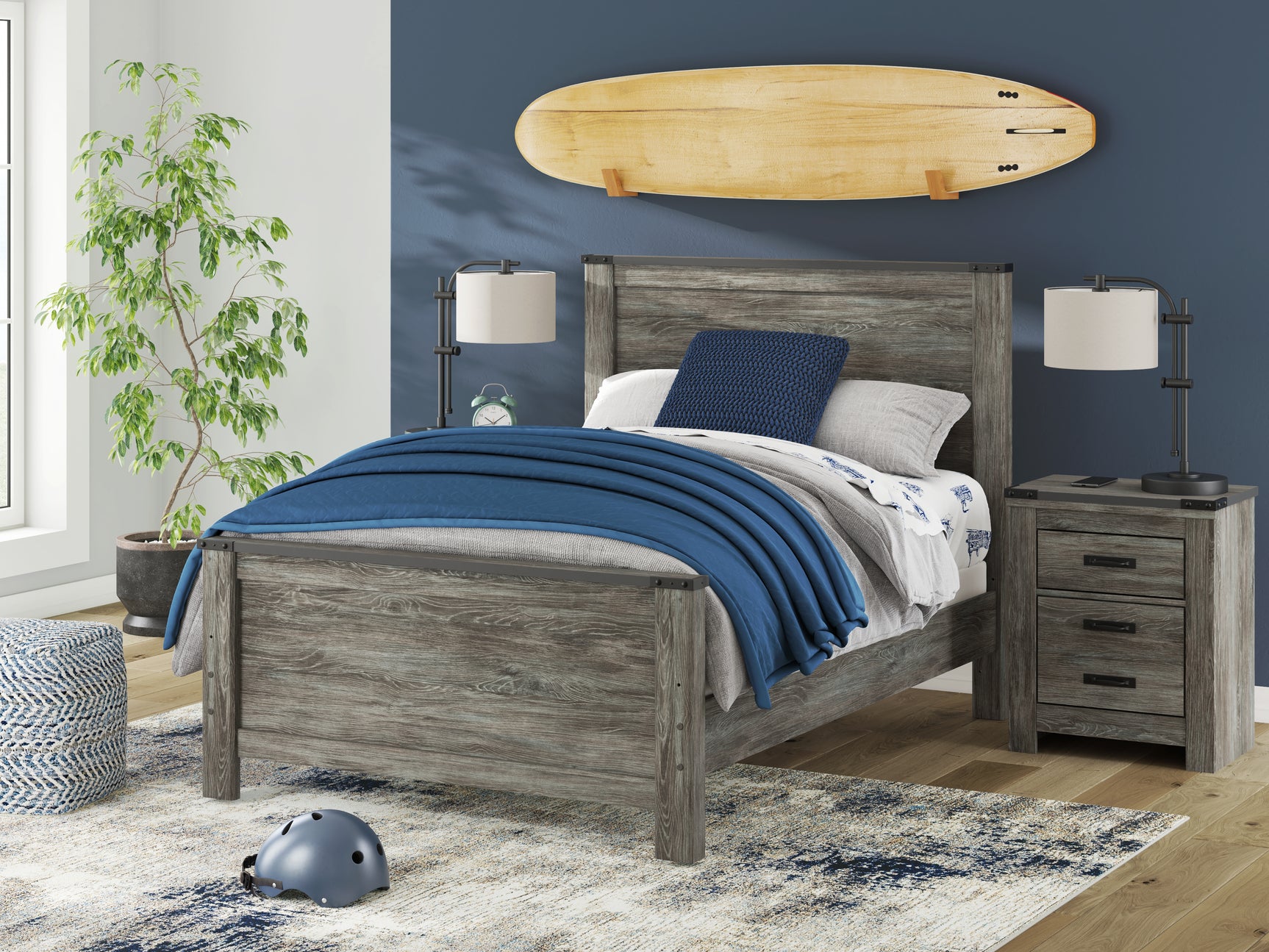 Frandern Gray Full Panel Bed, Dresser and Mirror (Online Special Price) - Ornate Home