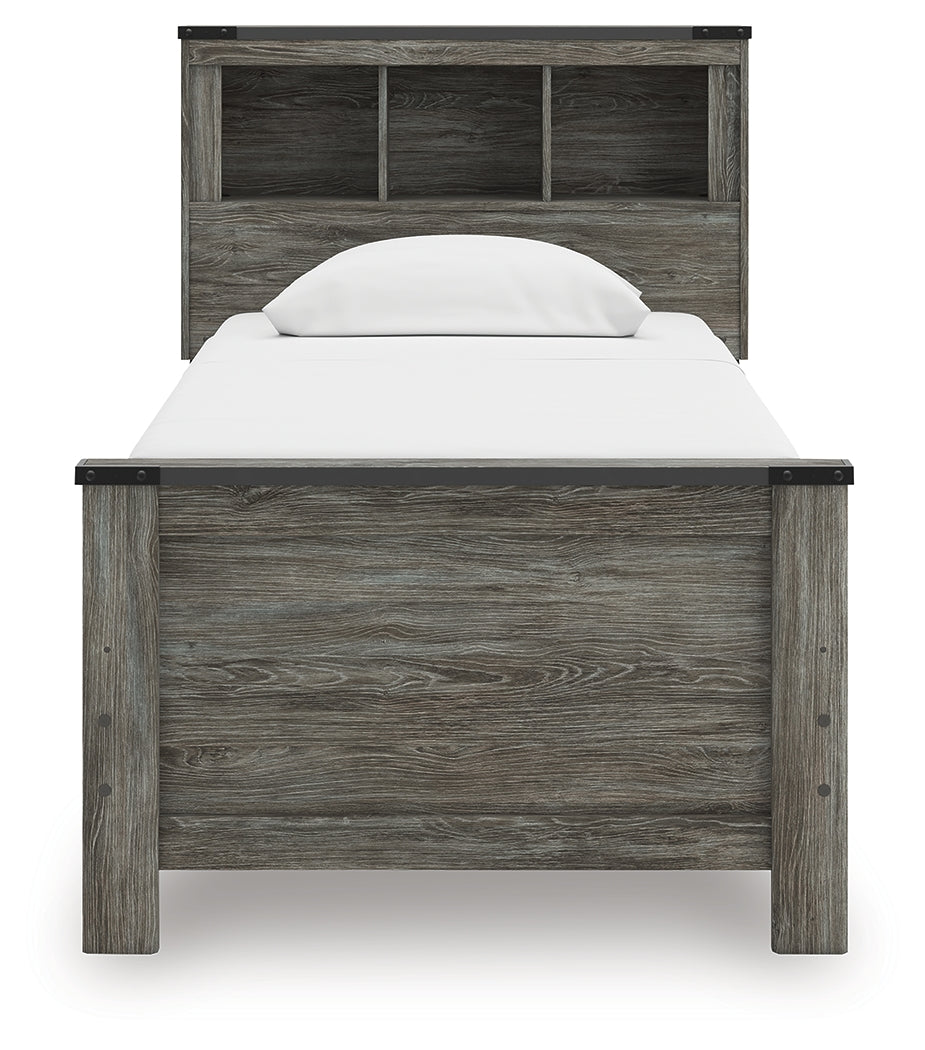 Frandern Gray Twin Bookcase Bed, Dresser and Mirror - Ornate Home