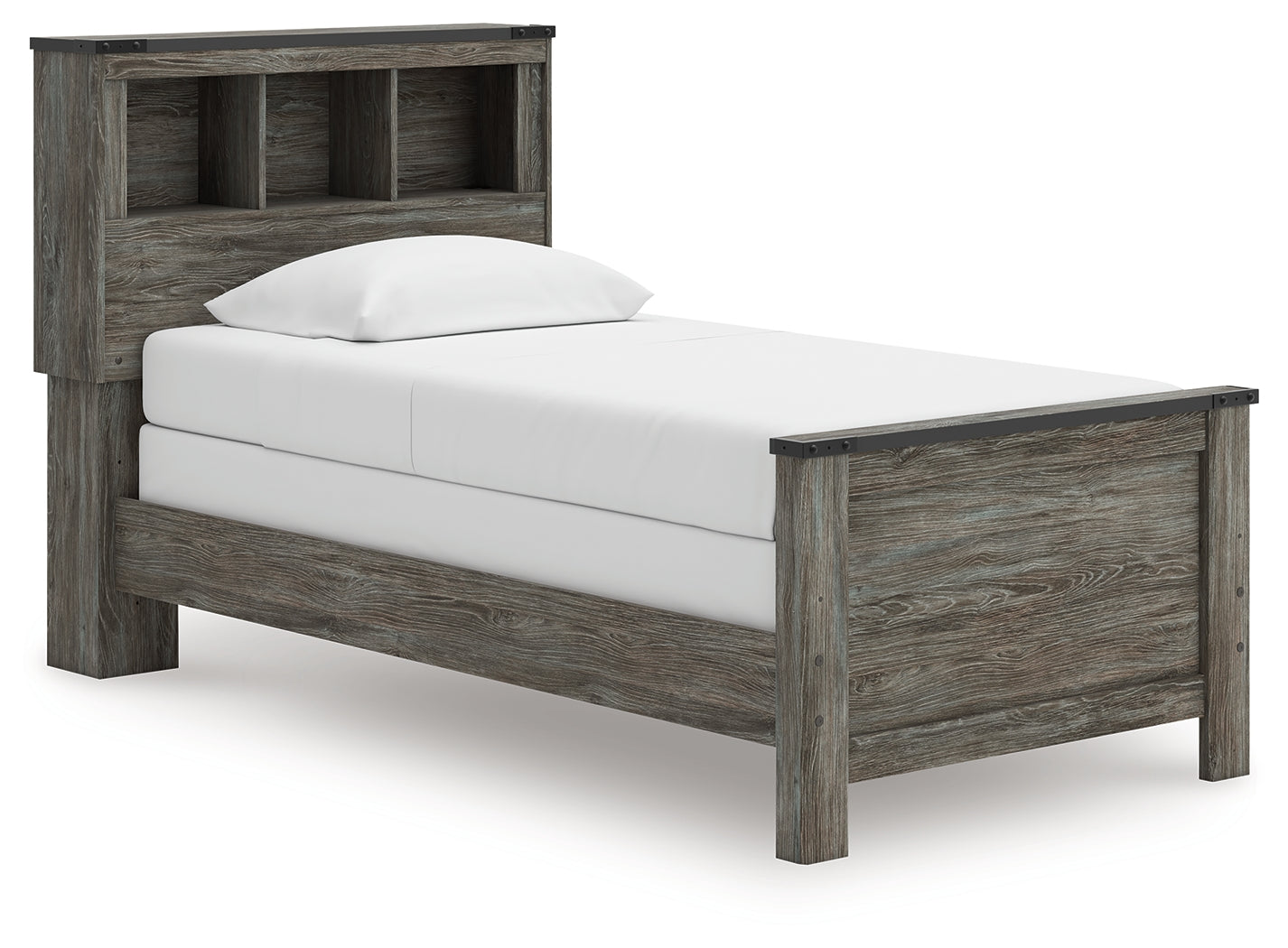 Frandern Gray Twin Bookcase Bed, Dresser and Mirror - Ornate Home