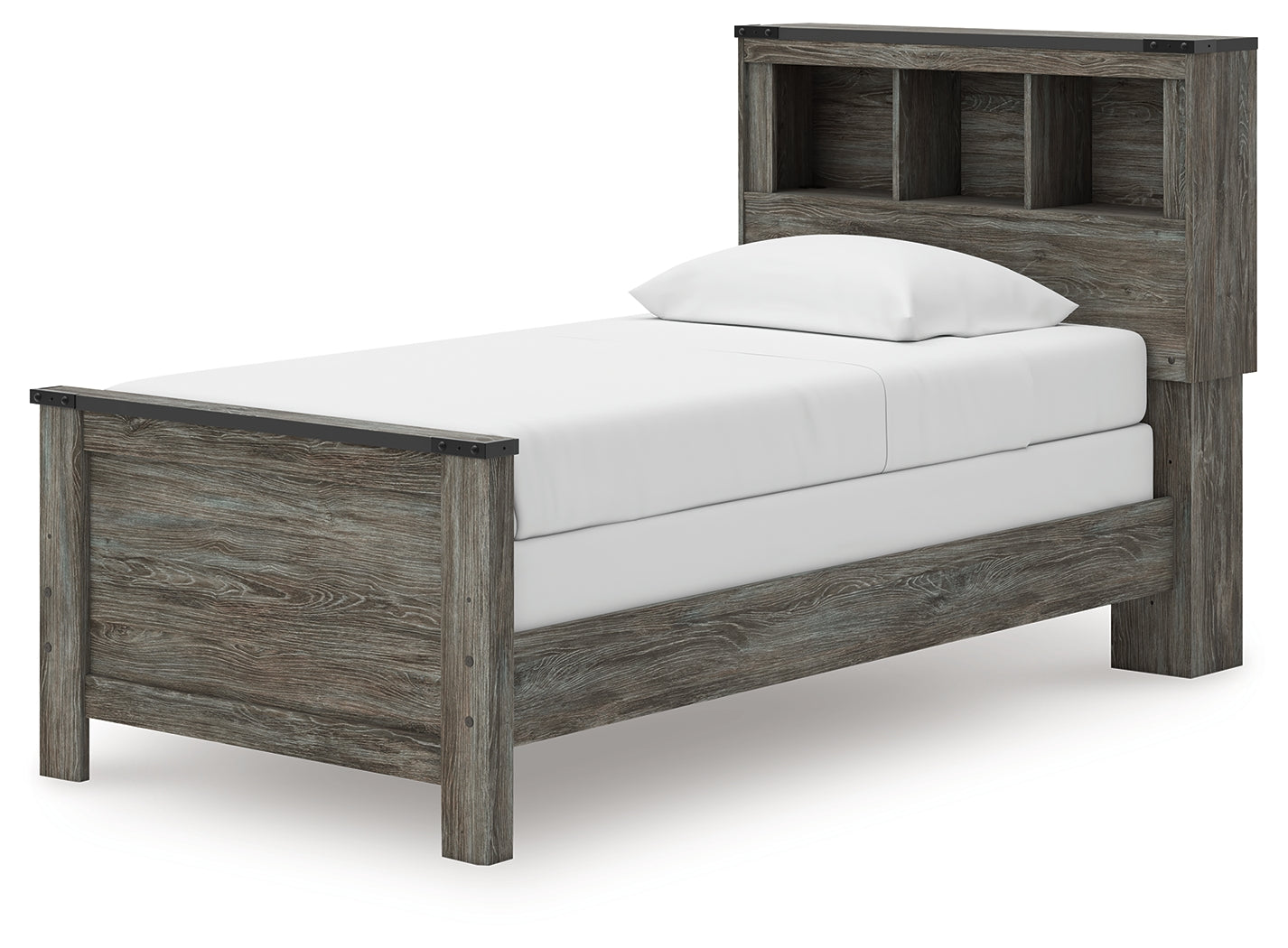 Frandern Gray Twin Bookcase Bed, Dresser and Mirror - Ornate Home