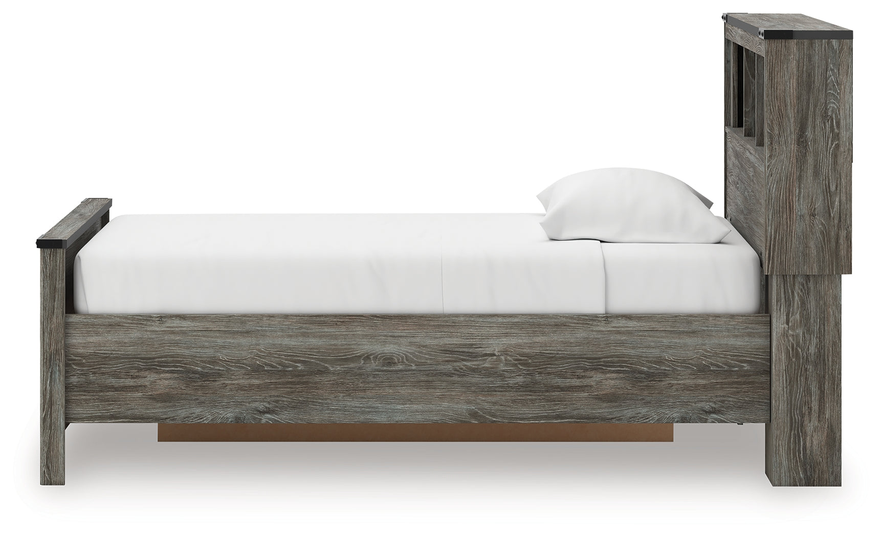 Frandern Gray Twin Bookcase Bed with Storage, Dresser and Mirror - Ornate Home