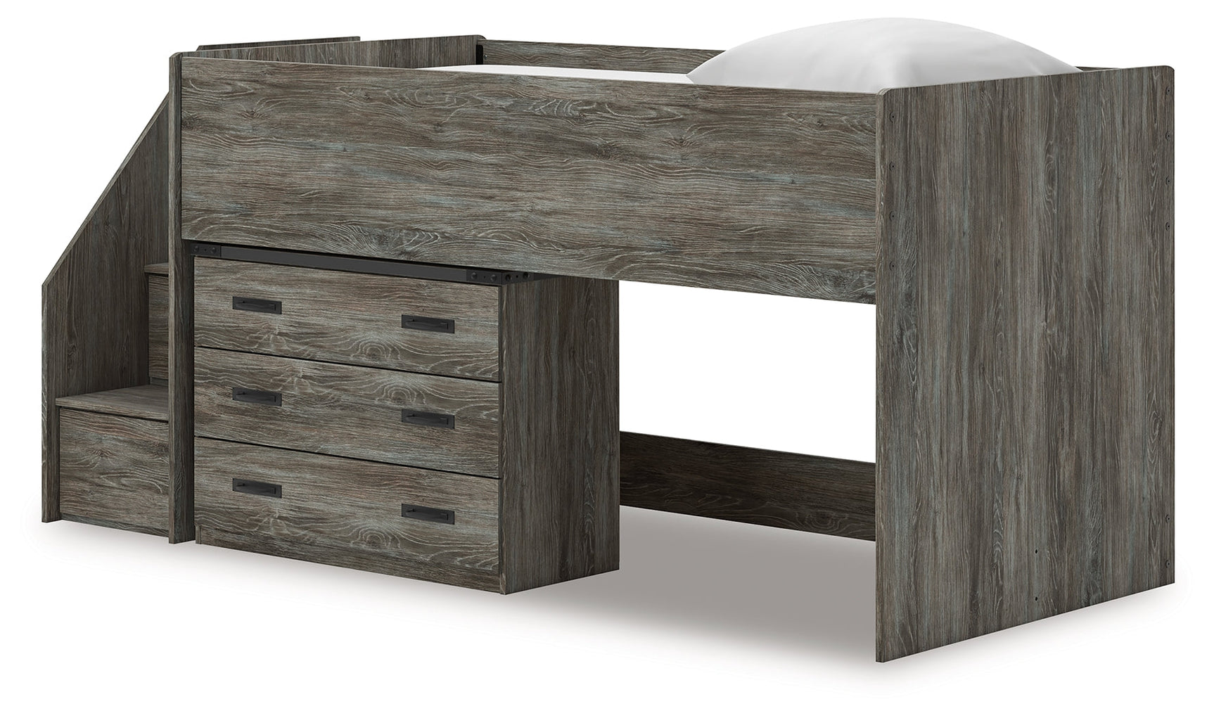 Frandern Gray Twin Loft Bed with Drawer Storage (Online Special Price) - Ornate Home