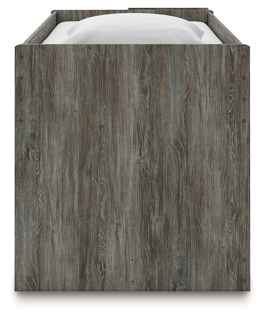 Frandern Gray Twin Loft Bed with Drawer Storage - Ornate Home