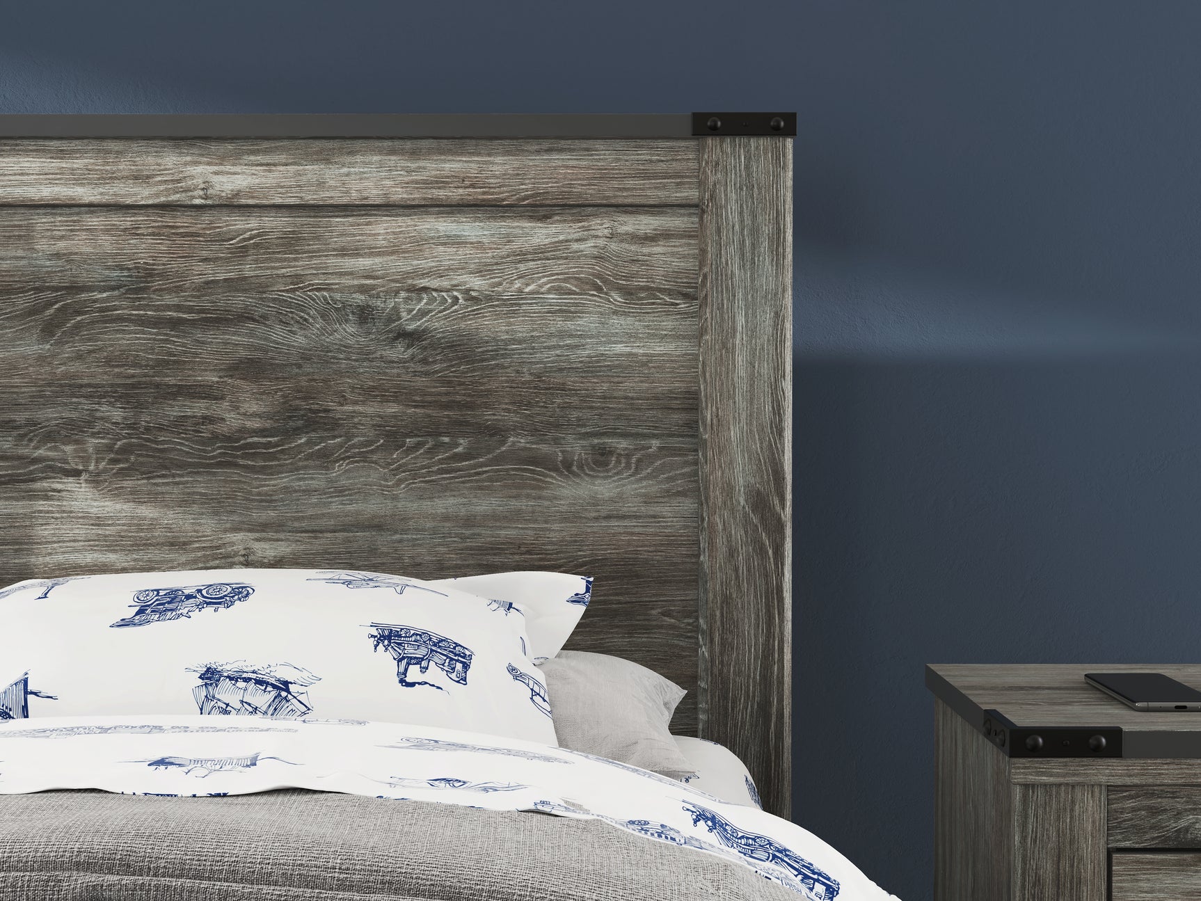 Frandern Gray Twin Panel Bed, Dresser and Mirror (Online Special Price) - Ornate Home
