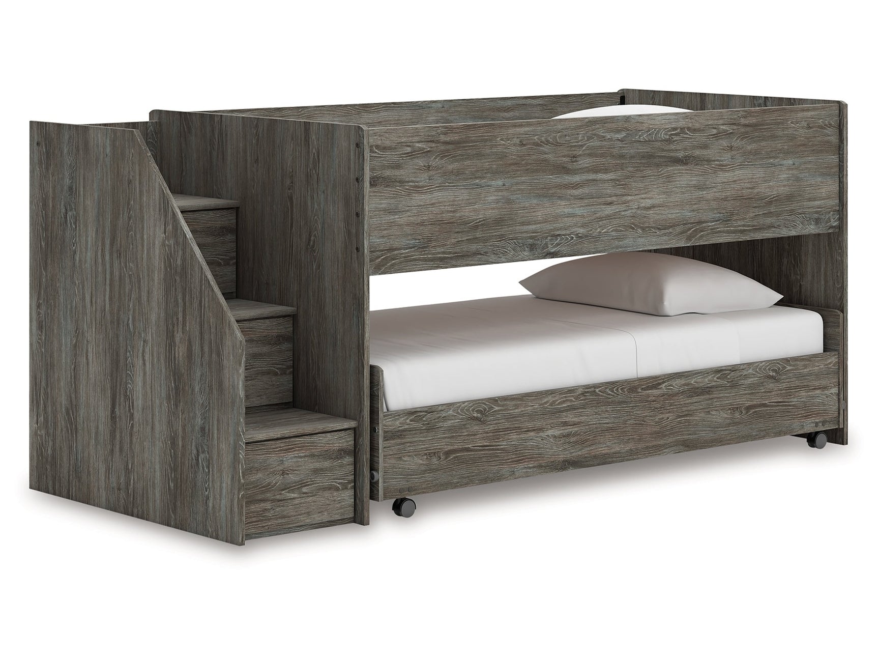 Frandern Gray Twin over Twin Loft Bed - Ornate Home