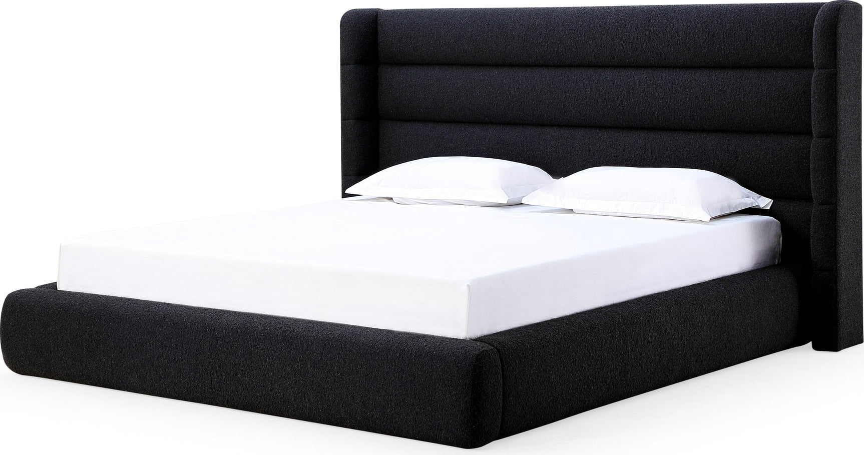 Frank Ember Full Upholstered Wingback Platform Bed - Ornate Home