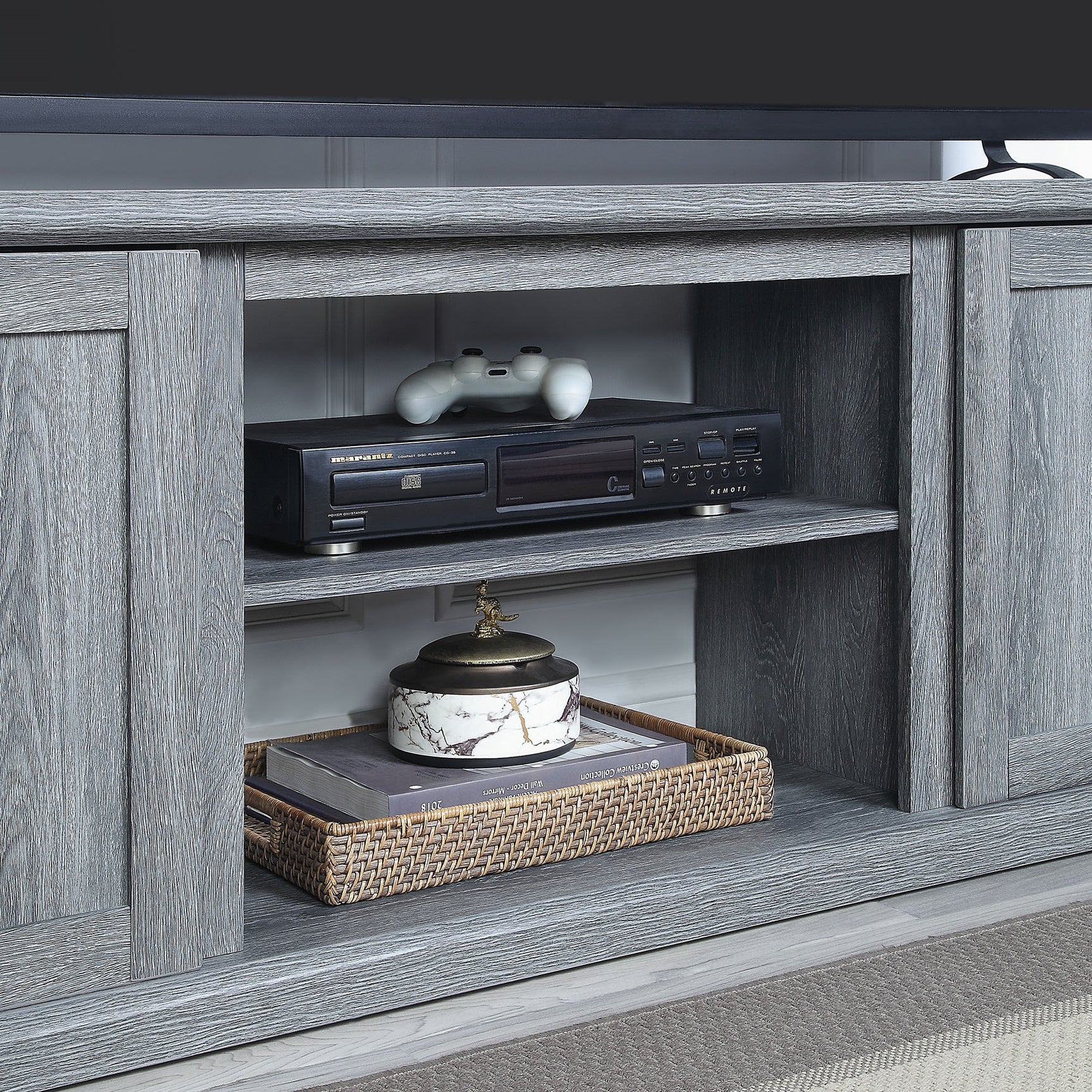 Franklin 60" TV Stand in Grey - Ornate Home