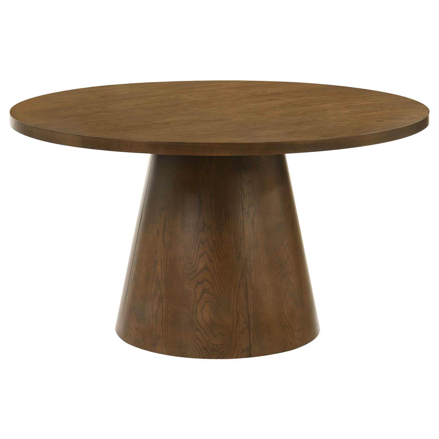 Franklin Dark Brown 54-inch Round Wood Pedestal Base Dining Table - Ornate Home