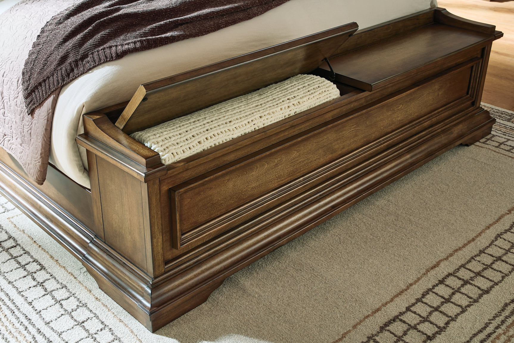 Frantanna Brown King Panel Storage Bed - Ornate Home
