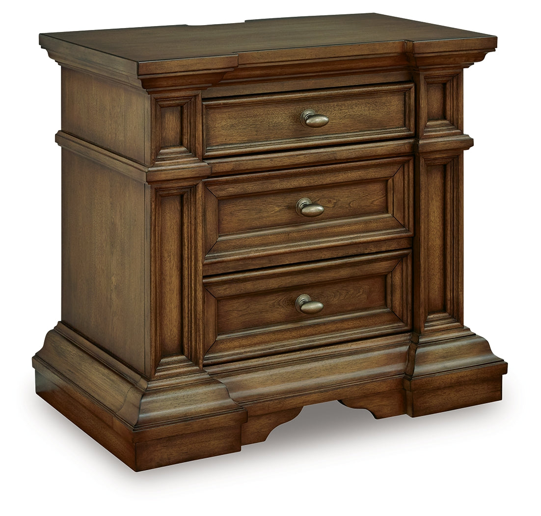 Frantanna Brown Three Drawer Night Stand - Ornate Home