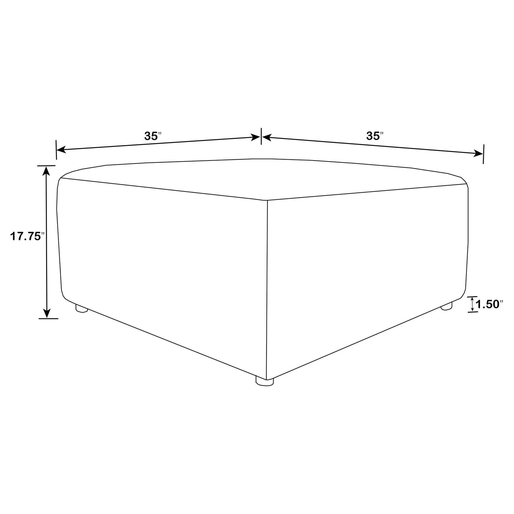 Freddie Pearl Square Upholstered Ottoman - Ornate Home