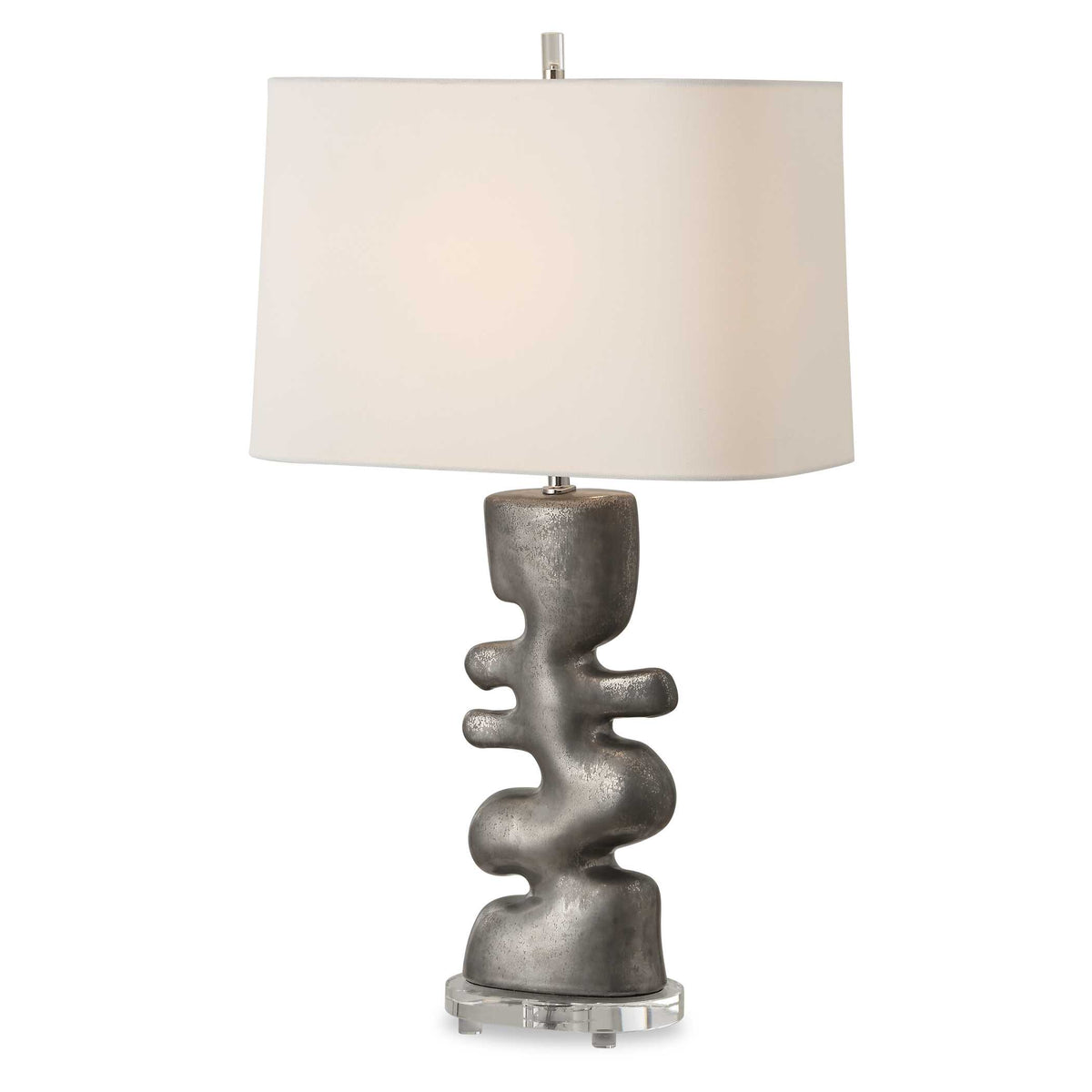 Free Flowing Nickel Table Lamp - Ornate Home