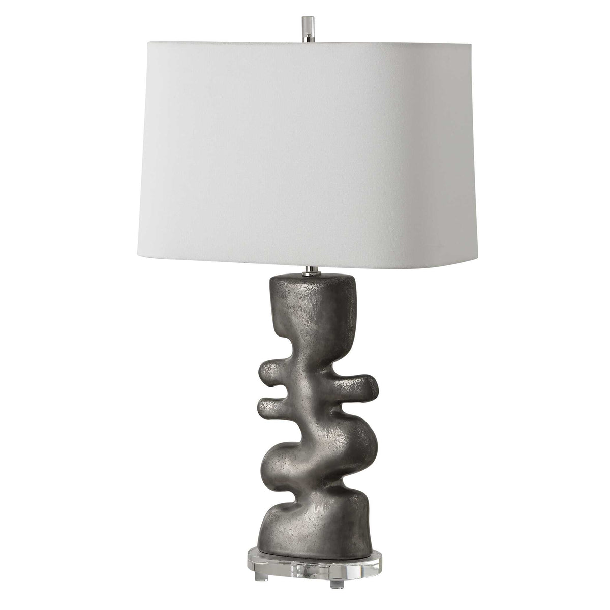 Free Flowing Nickel Table Lamp - Ornate Home