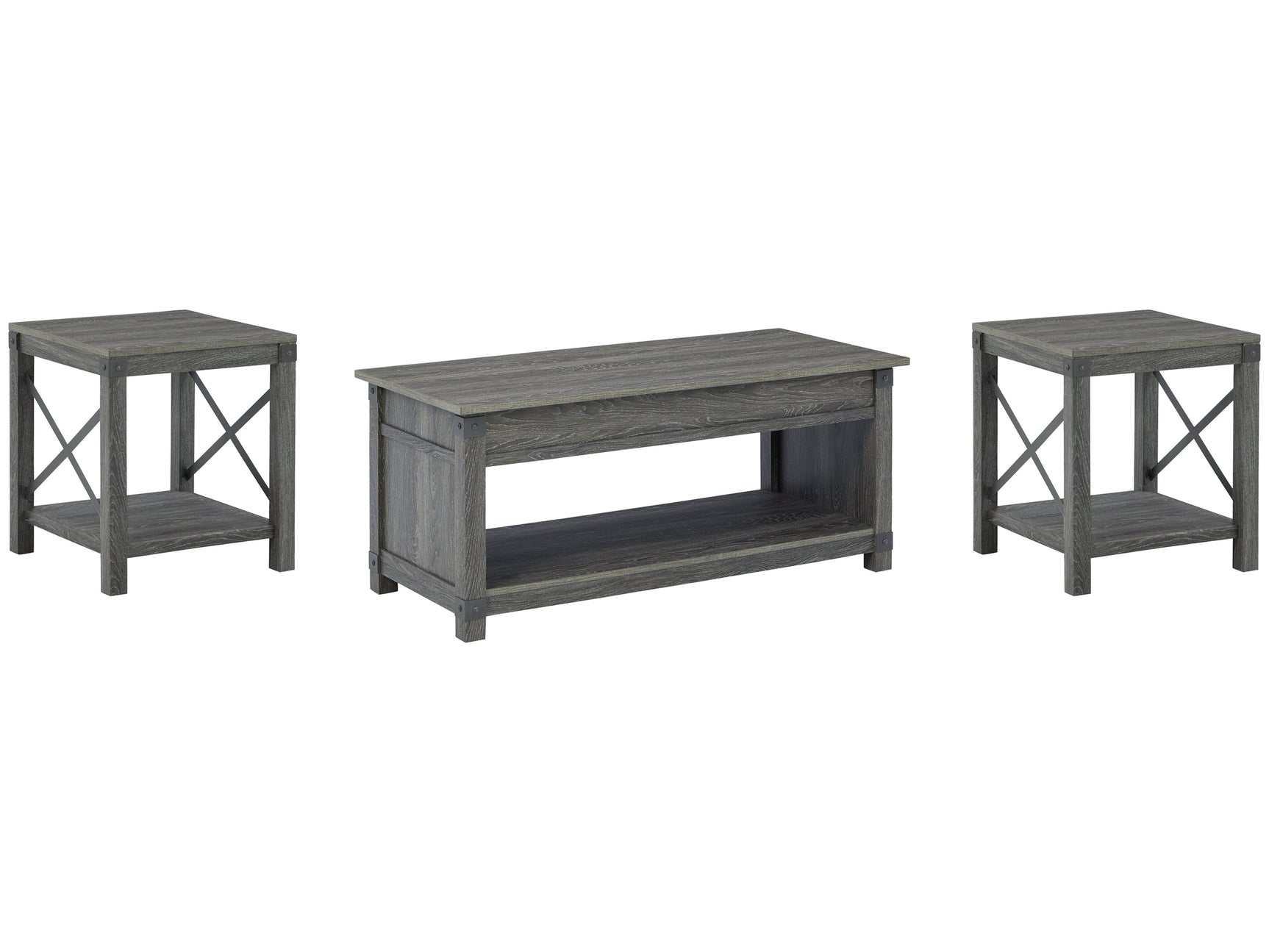 Freedan Grayish Brown Coffee Table and 2 End Tables (Online Special Price) - Ornate Home