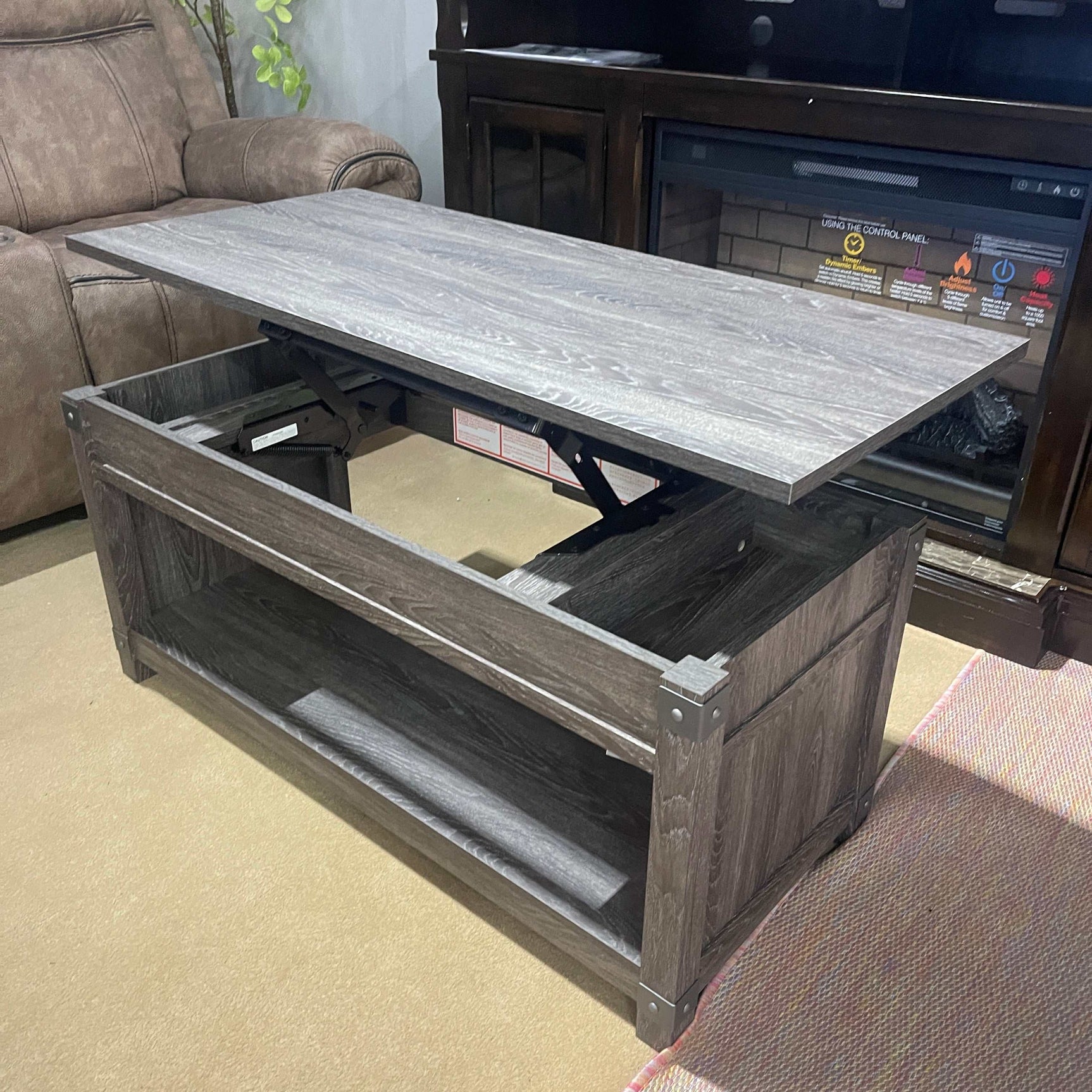 Freedan Grayish Brown Lift Top Coffee Table - Ornate Home