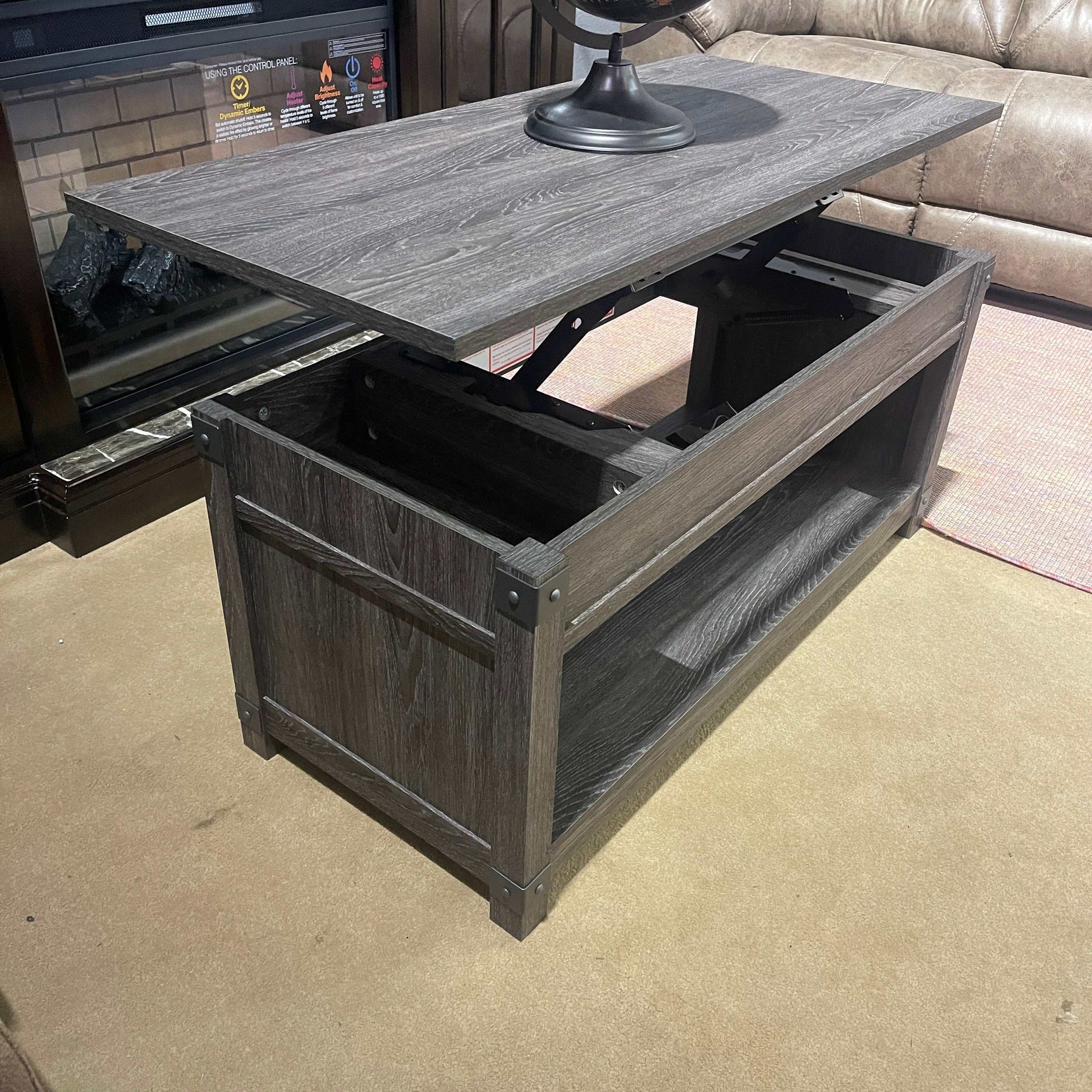 Freedan Grayish Brown Lift Top Coffee Table - Ornate Home