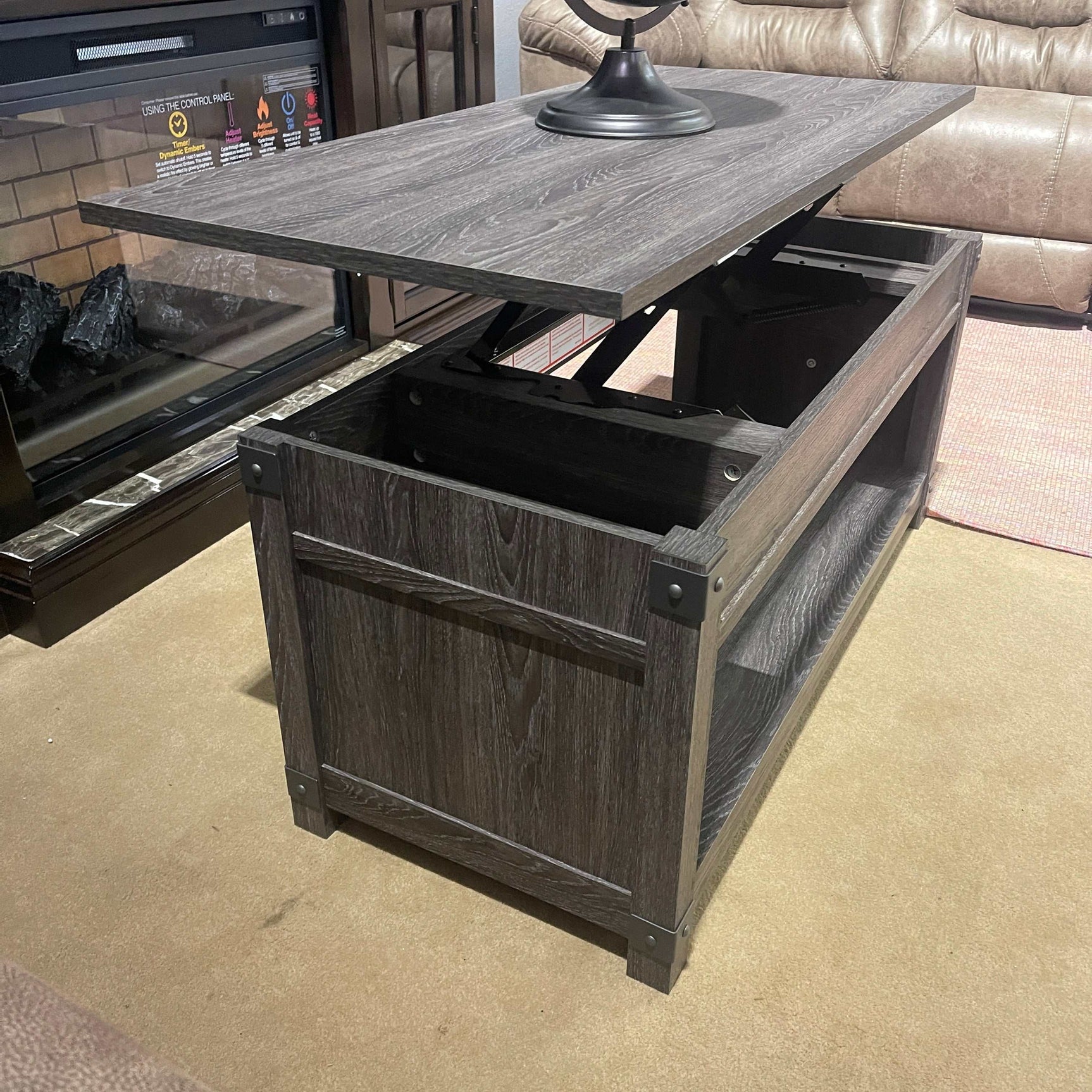 Freedan Grayish Brown Lift Top Coffee Table - Ornate Home