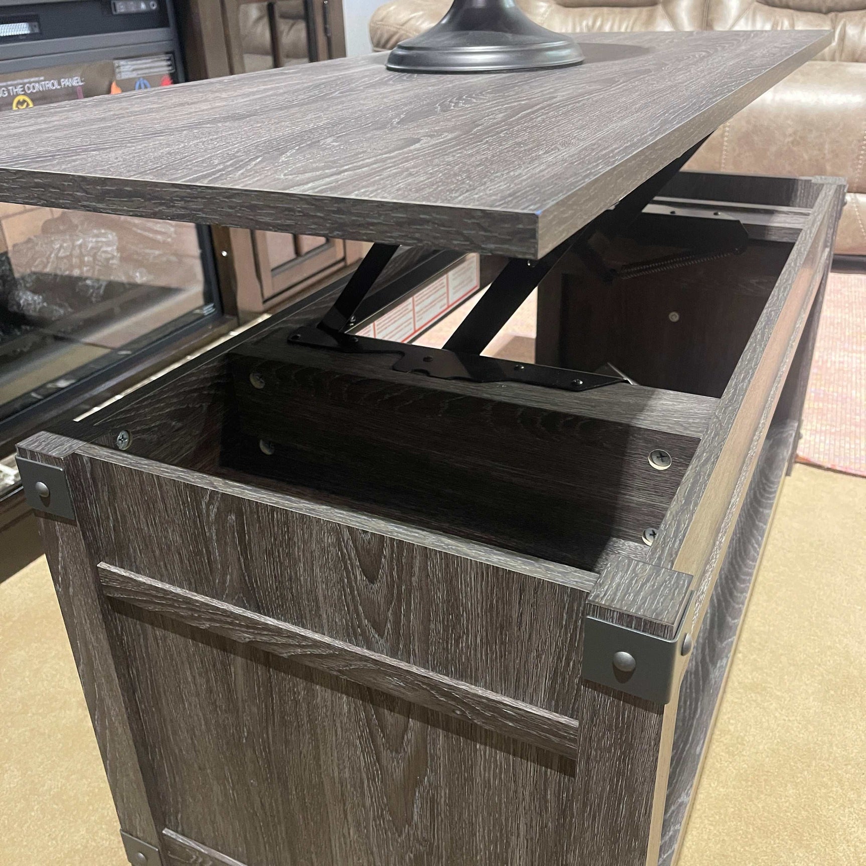 Freedan Grayish Brown Lift Top Coffee Table - Ornate Home