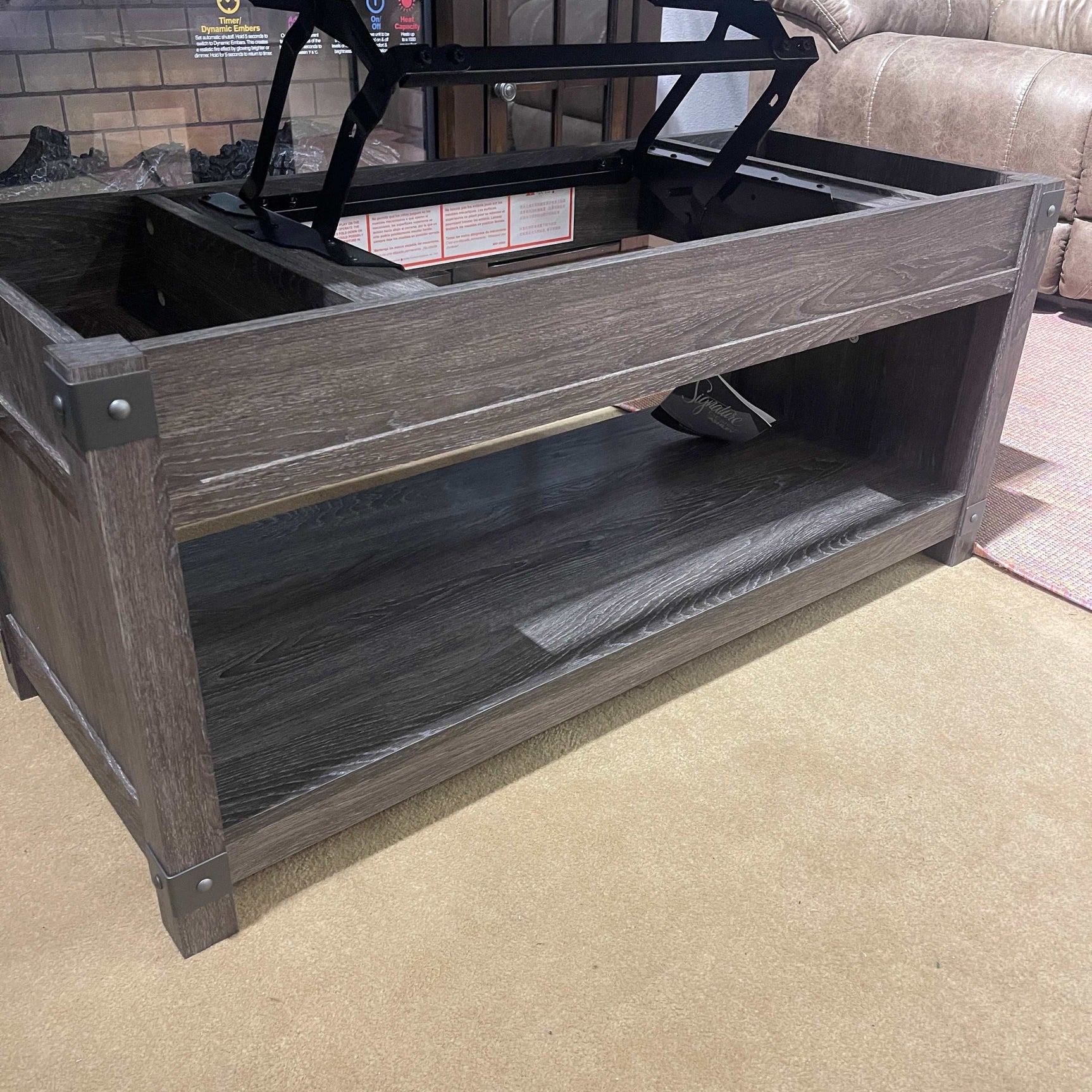 Freedan Grayish Brown Lift Top Coffee Table - Ornate Home