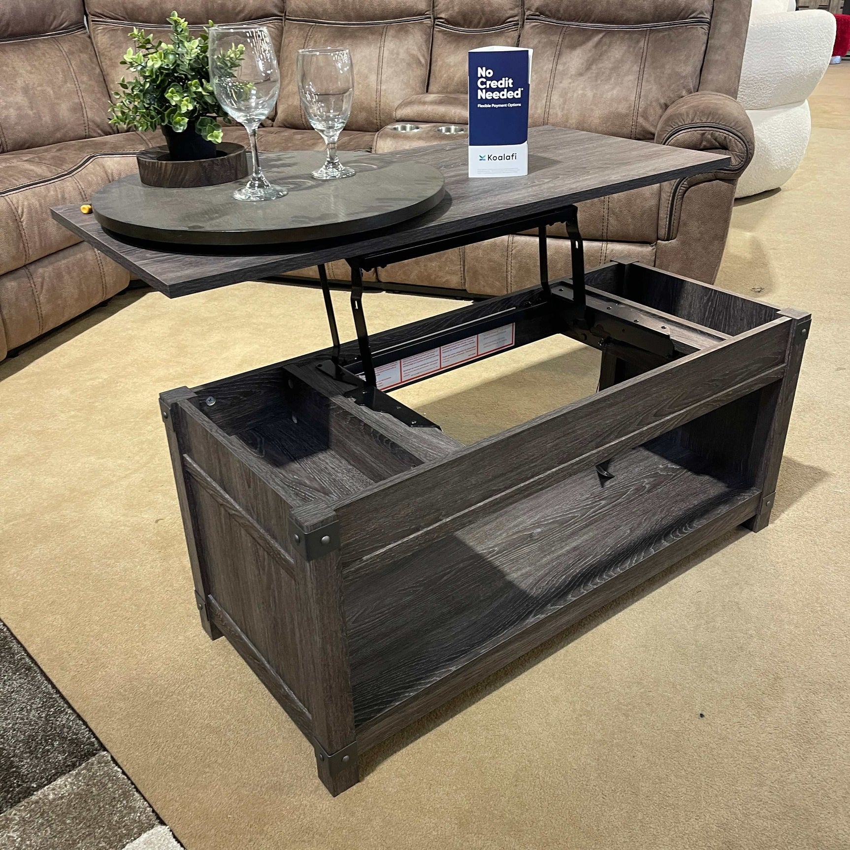 Freedan Grayish Brown Lift Top Coffee Table - Ornate Home