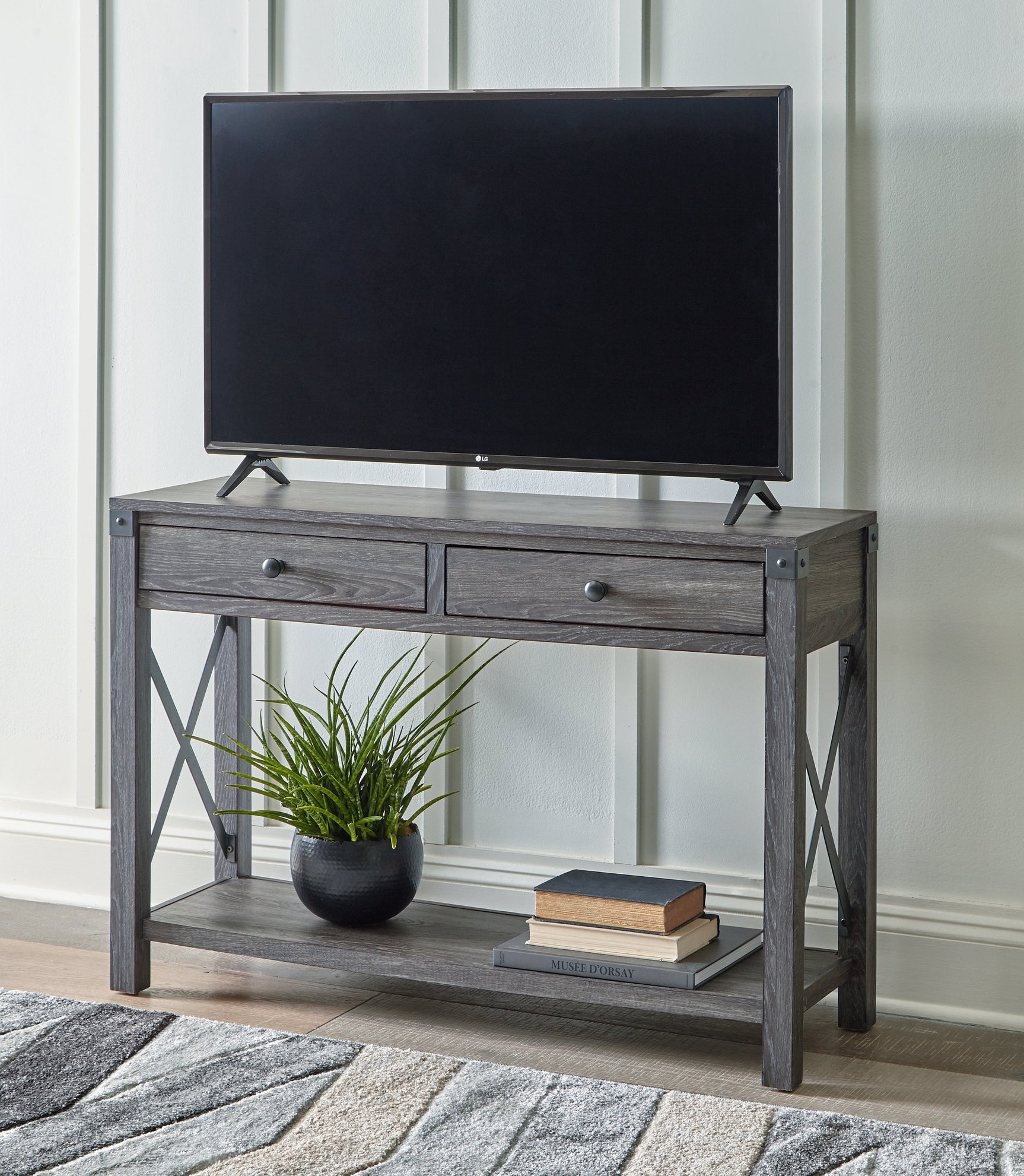 Freedan Grayish Brown Sofa/Console Table (Online Special Price) - Ornate Home